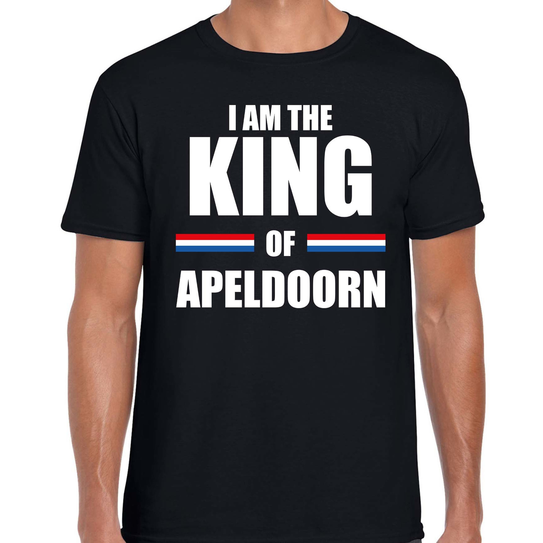 I am the King of Apeldoorn Koningsdag t-shirt zwart voor heren