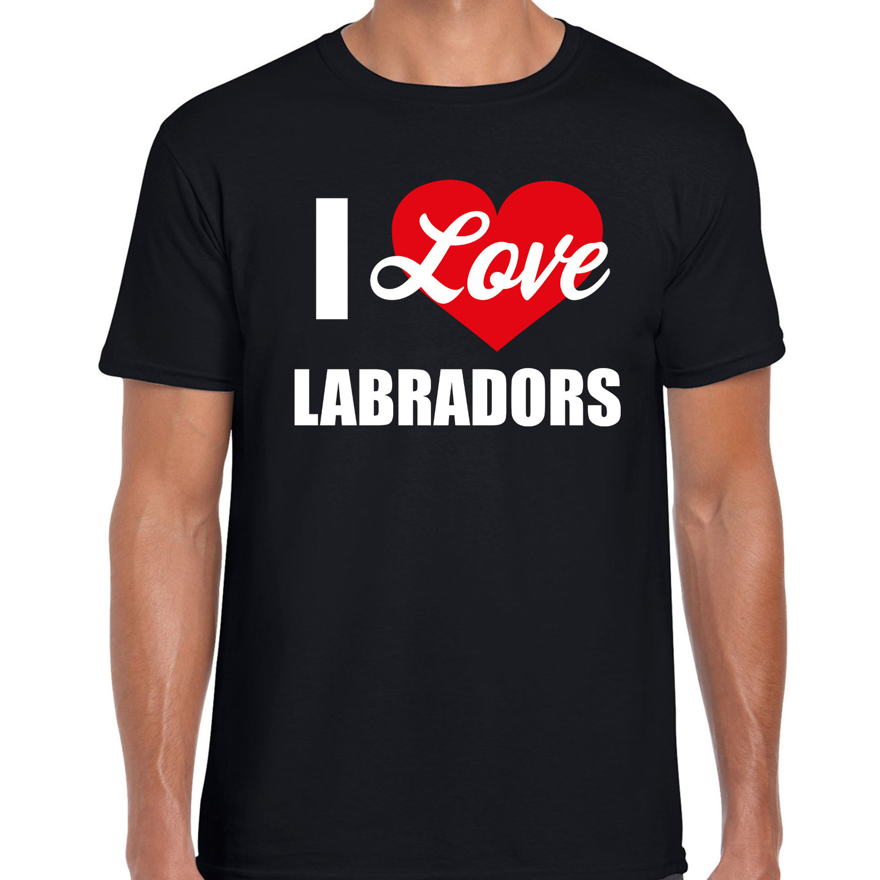 I love Labradors honden t-shirt zwart voor heren