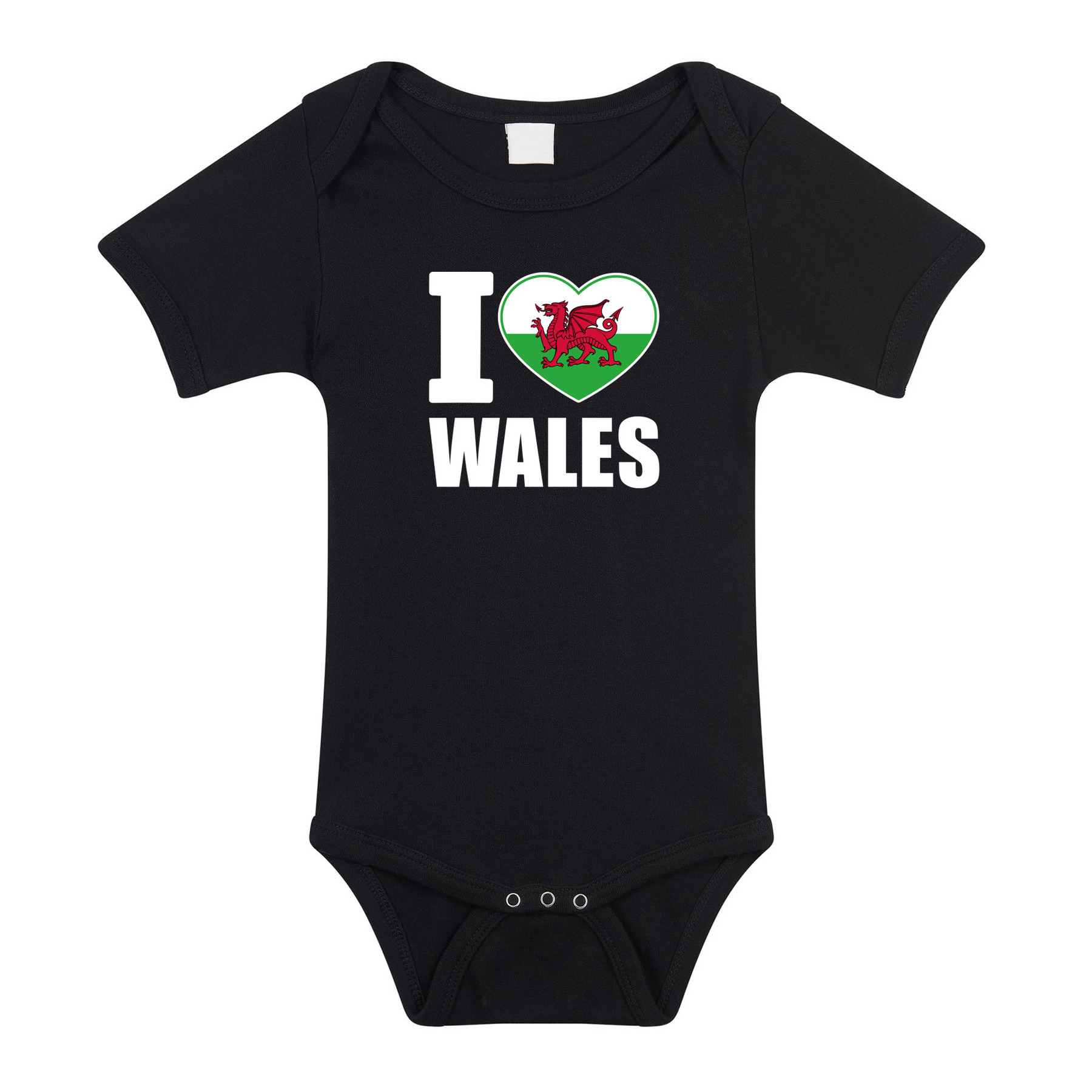 I love Wales baby rompertje zwart jongen/meisje