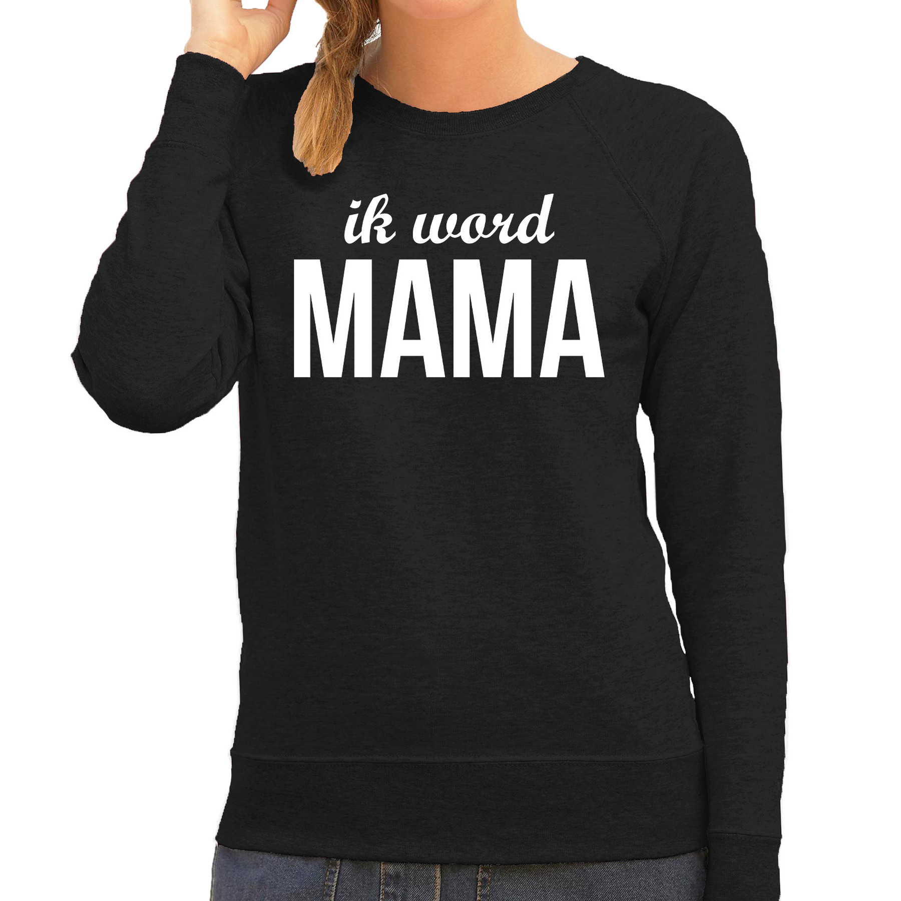 Ik word mama sweater-trui zwart voor dames Cadeau aanstaande moeder- zwanger