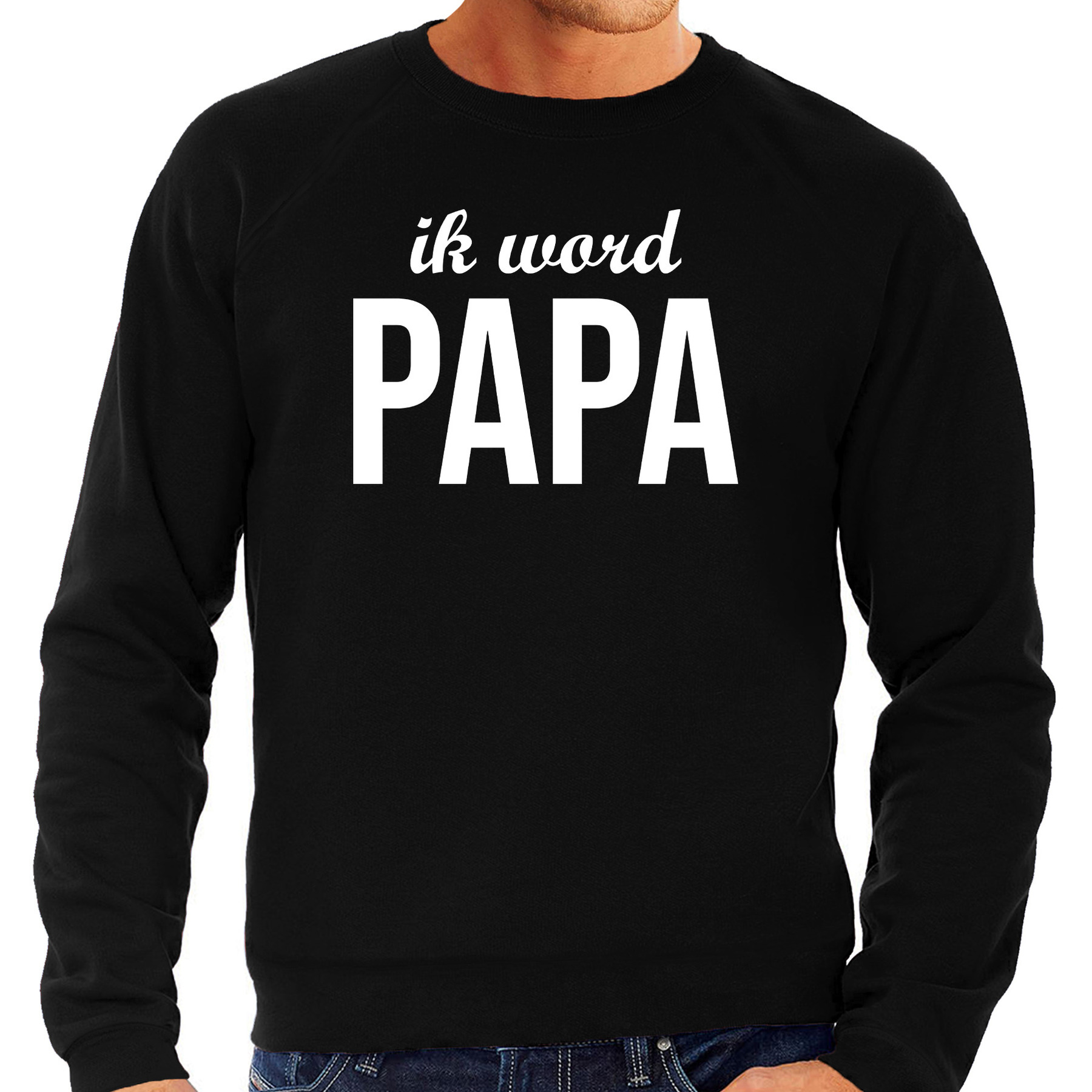 Ik word papa sweater-trui zwart voor heren papa to be cadeau truien