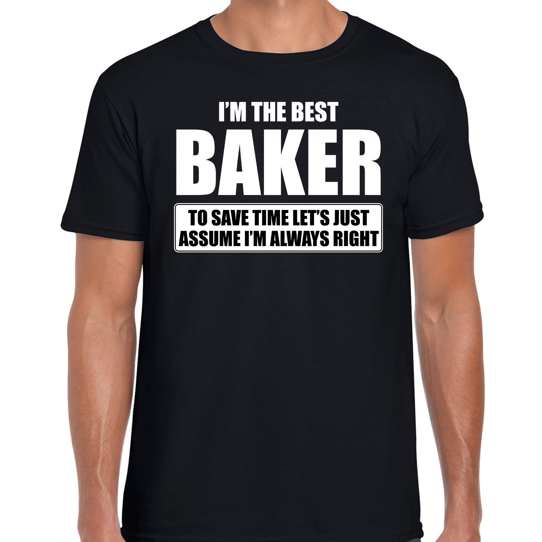 I'm the best baker t-shirt zwart heren De beste bakker cadeau