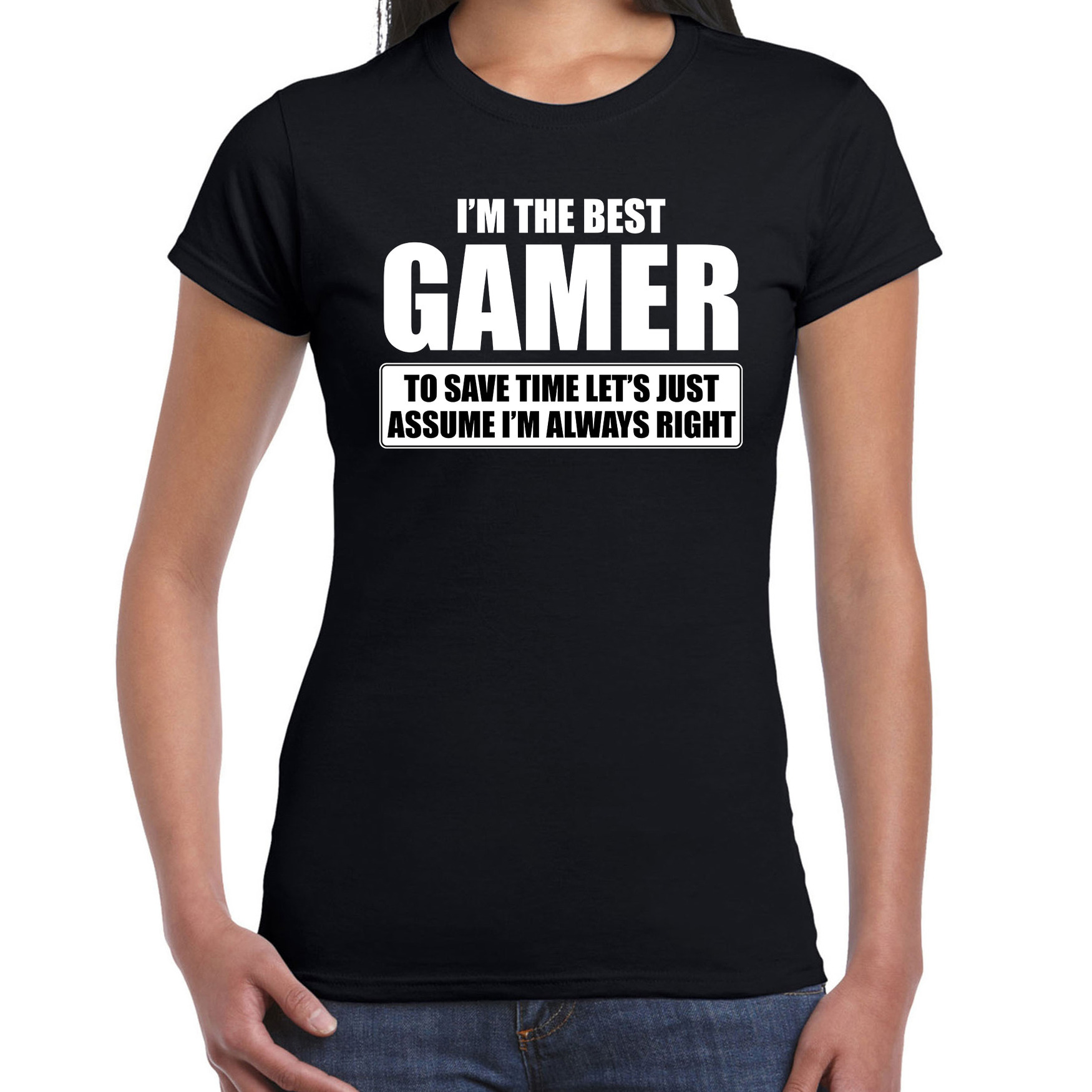 I'm the best gamer t-shirt zwart dames De beste gamer cadeau
