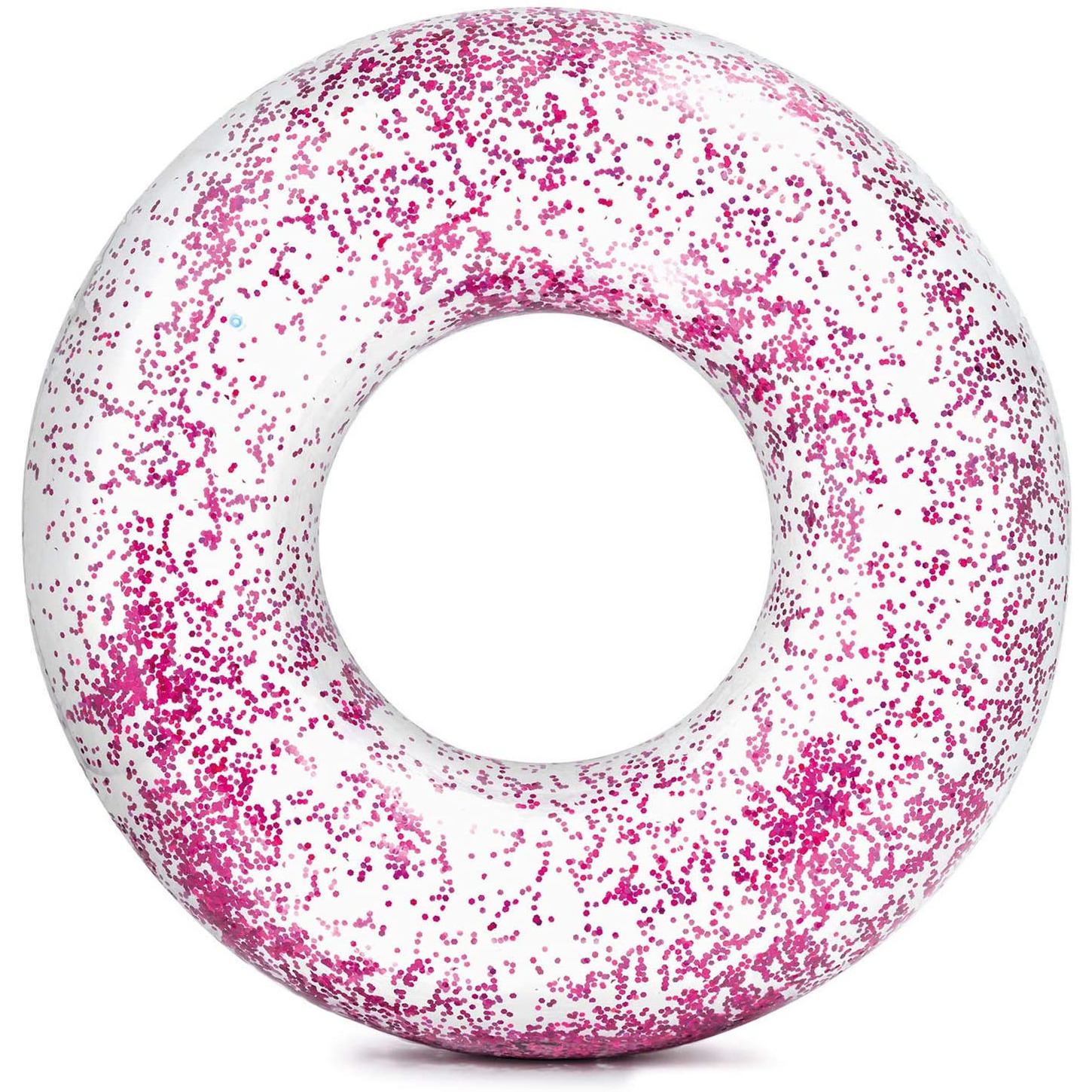Intex opblaasbare roze glitter zwemband-zwemring transparant 120 cm
