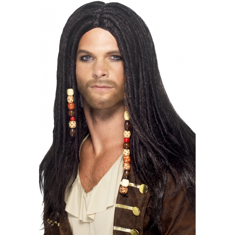 Jack Sparrow piraat pruik met dreads