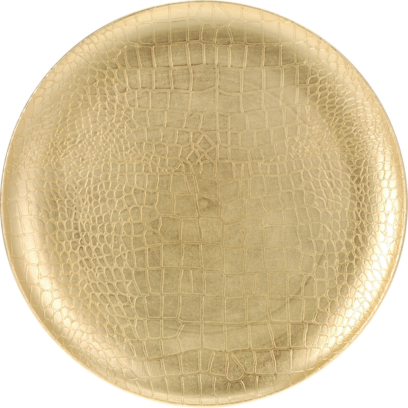 Kaarsenbord-onderbord goud kunststof D33 cm krokodillen motief