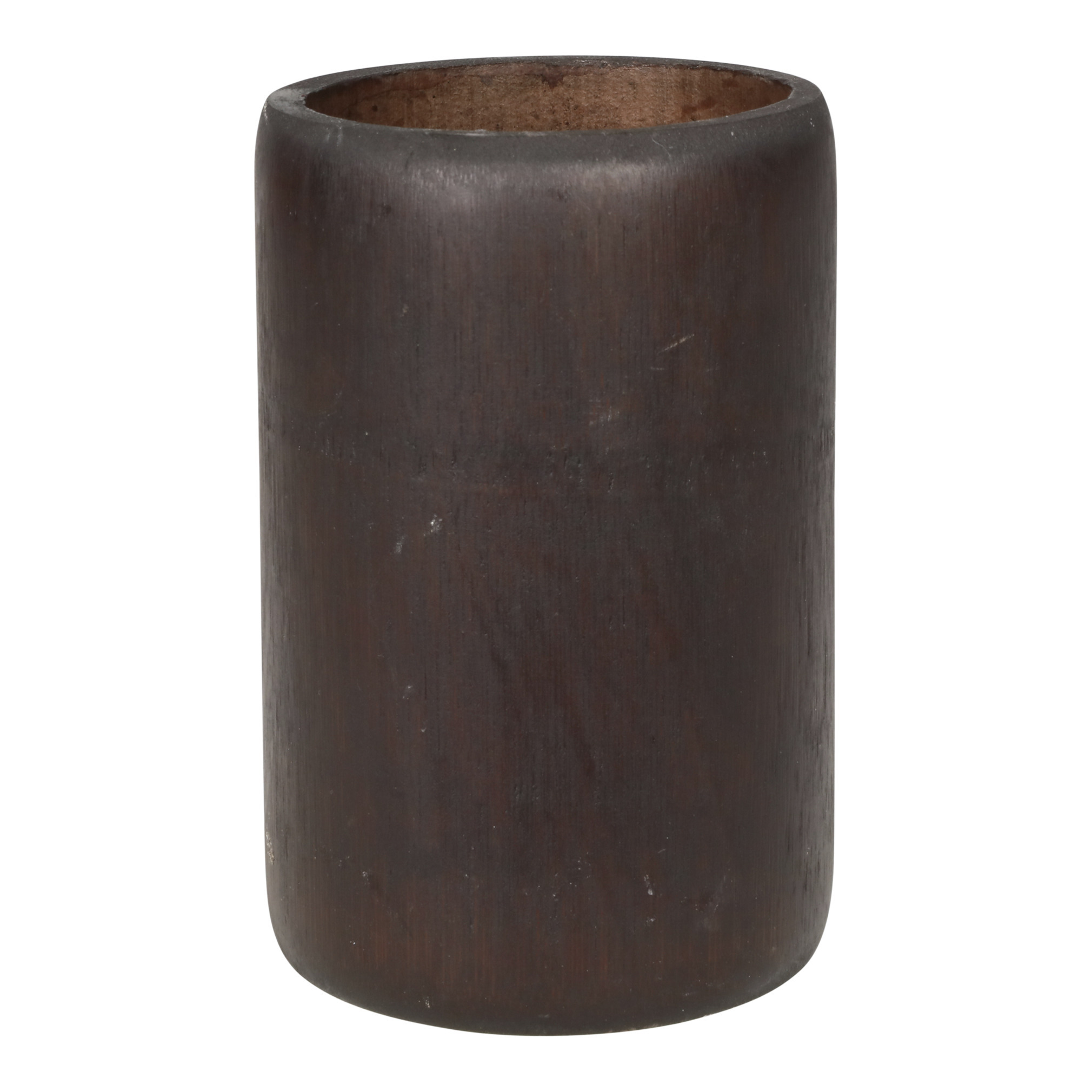 Kaarshouders-waxinelichthouders bamboe bruin 13 cm