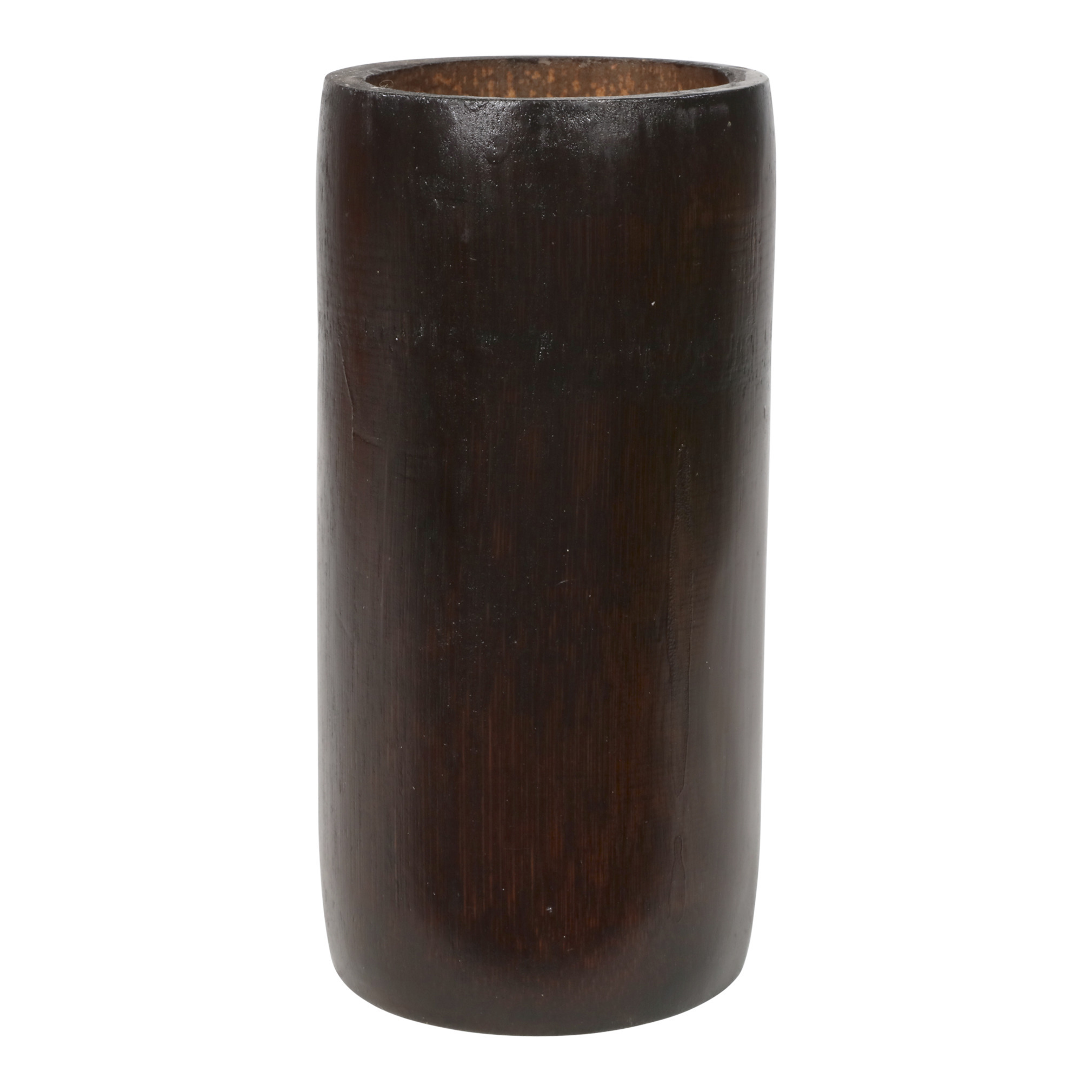 Kaarshouders-waxinelichthouders bamboe bruin 16 cm
