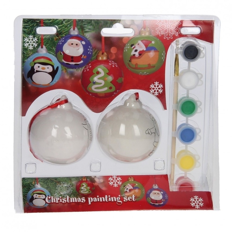 Kerstballen maken set met verf