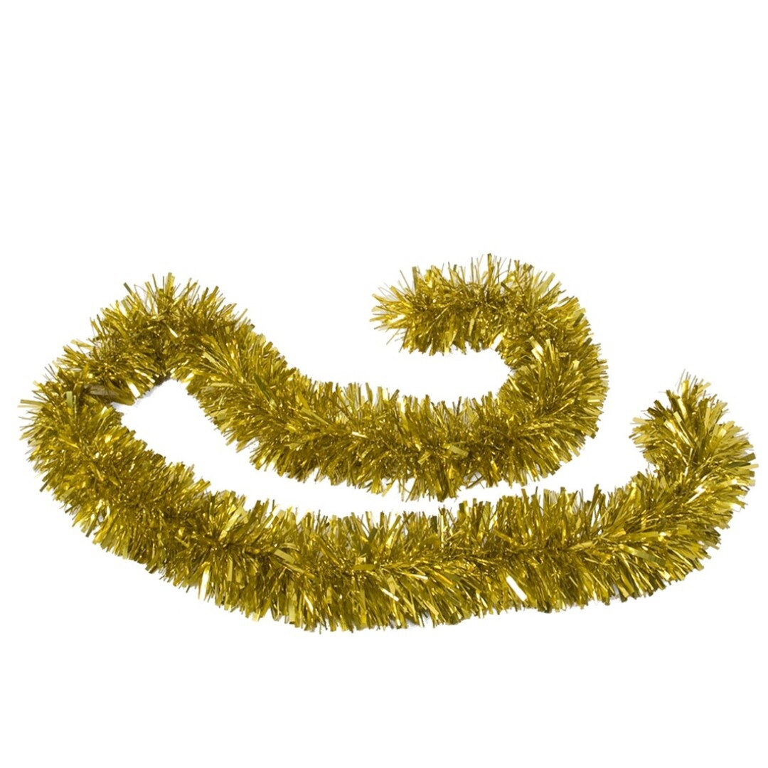 Kerstboom folie slingers-lametta guirlandes van 180 x 12 cm in de kleur glitter goud