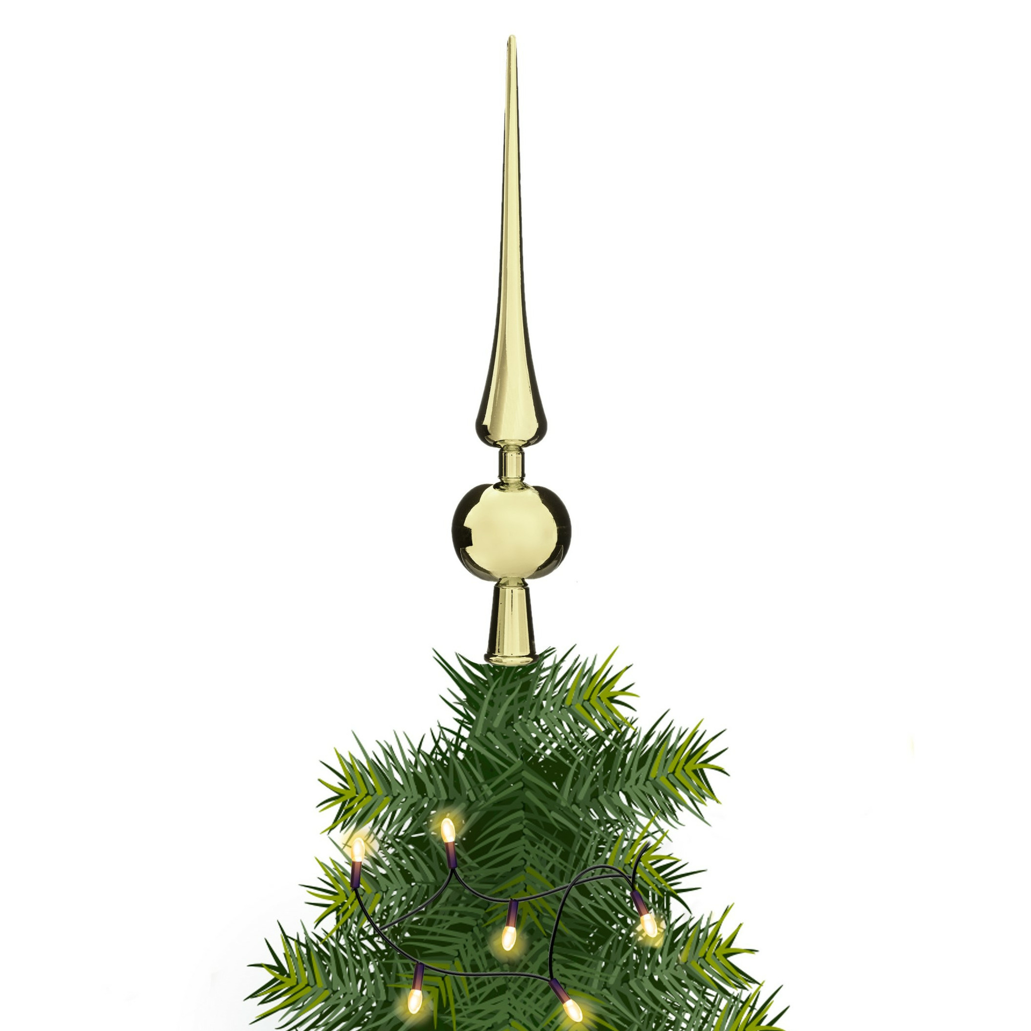 Kerstboom piek goud kunststof 28 cm kerstpieken