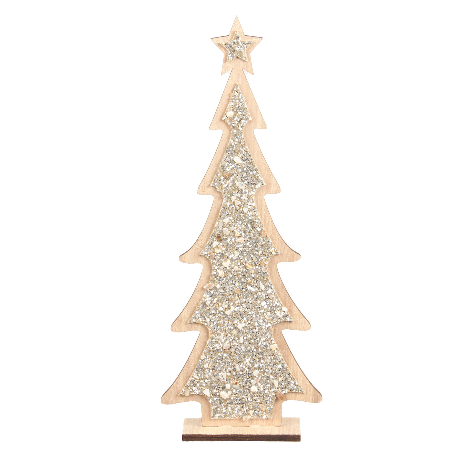 Gedragen Zakenman overtuigen Kerstdecoratie houten kerstboom glitter zilver 35,5 cm decoratie kerstbomen  - Partyshopper Kerstbomen winkel