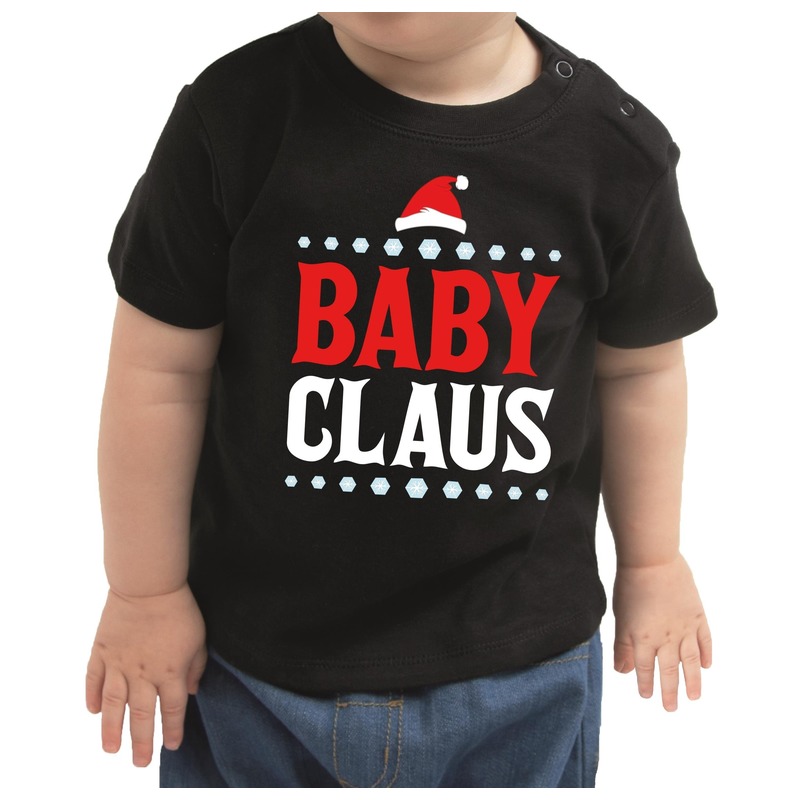Kerstshirt Baby Claus zwart baby jongen-meisje