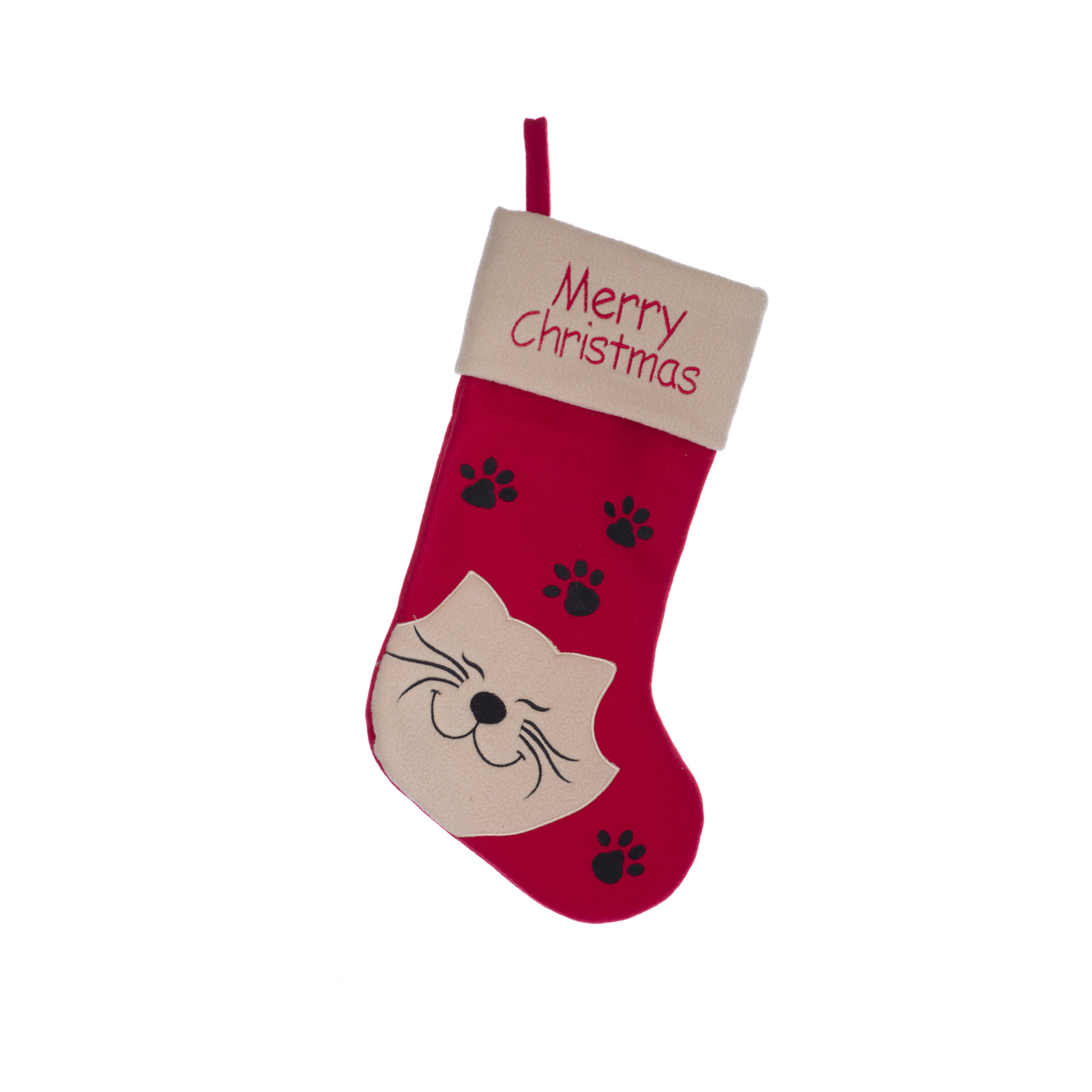 Kerstsok rood voor de kat-poes 19 cm kerstversiering-kerstdecoratie voor huisdieren