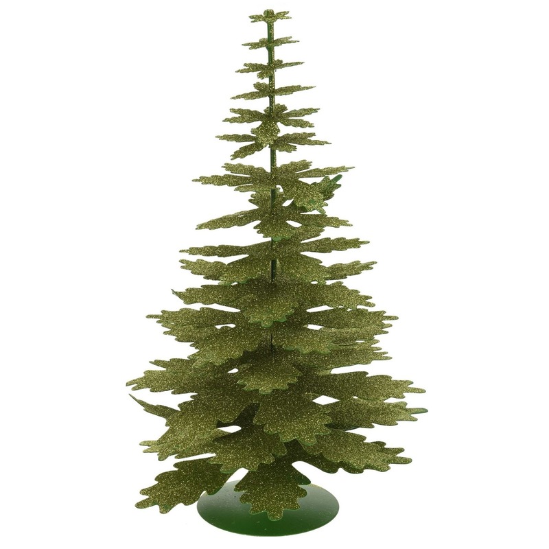 Kerstversiering groene mini kunst kerstboom 35 cm