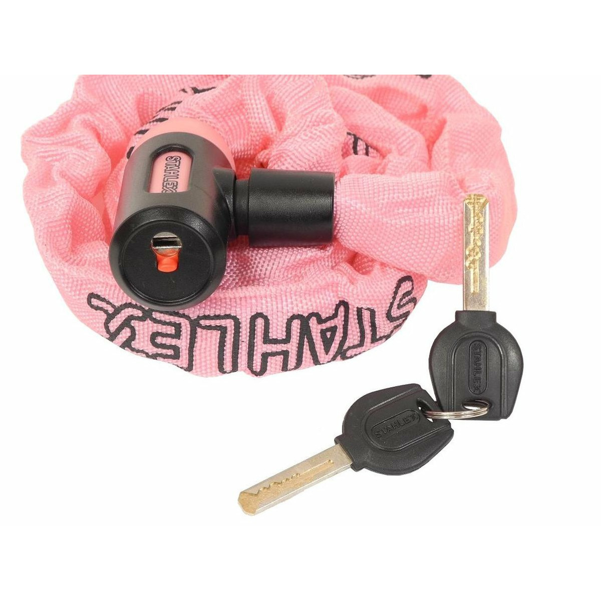 Kettingslot roze 120 cm 2 sleutels scooter-fiets kabelslot