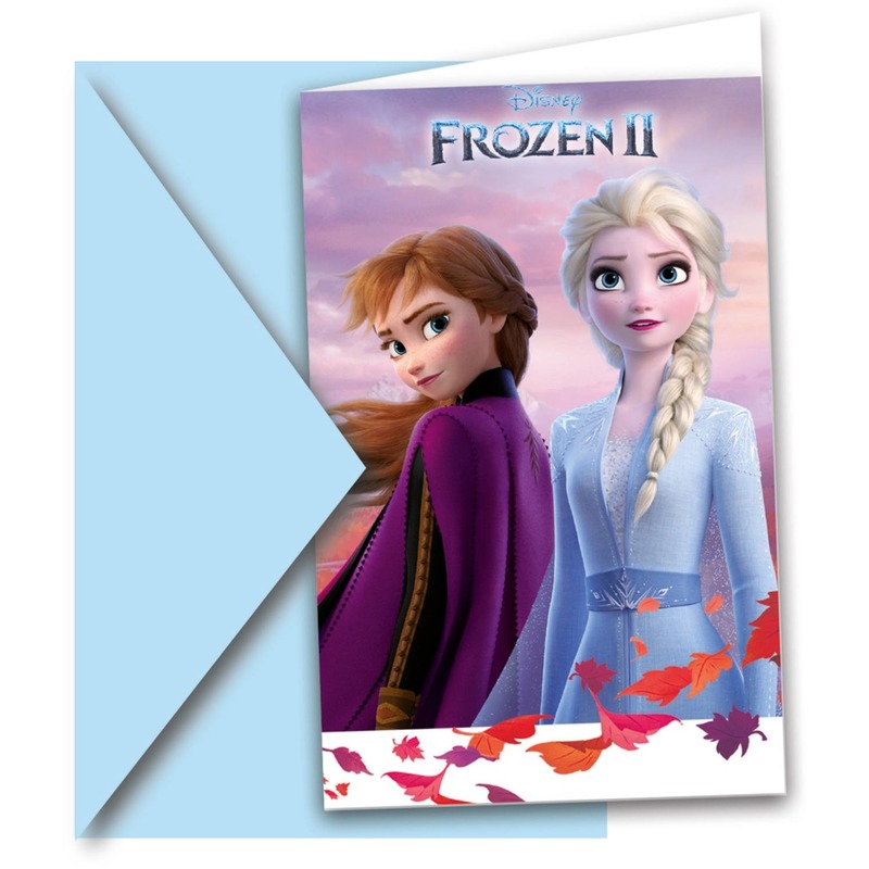 Kinder Disney Frozen 2 uitnodigingen 6 stuks