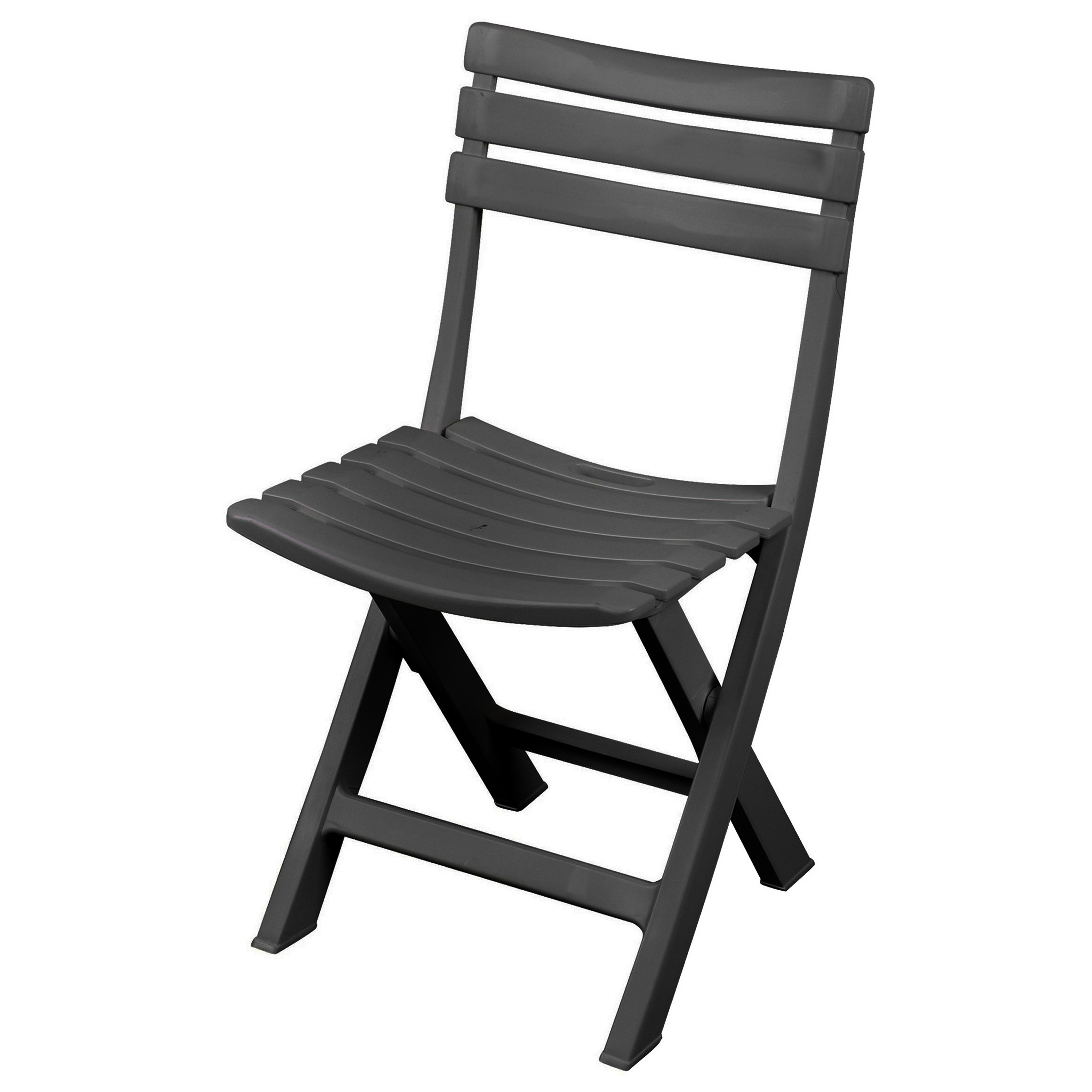 Klapstoel voor buiten-binnen donkergrijs 41 x 79 cm stevig kunststof Bijzet stoelen