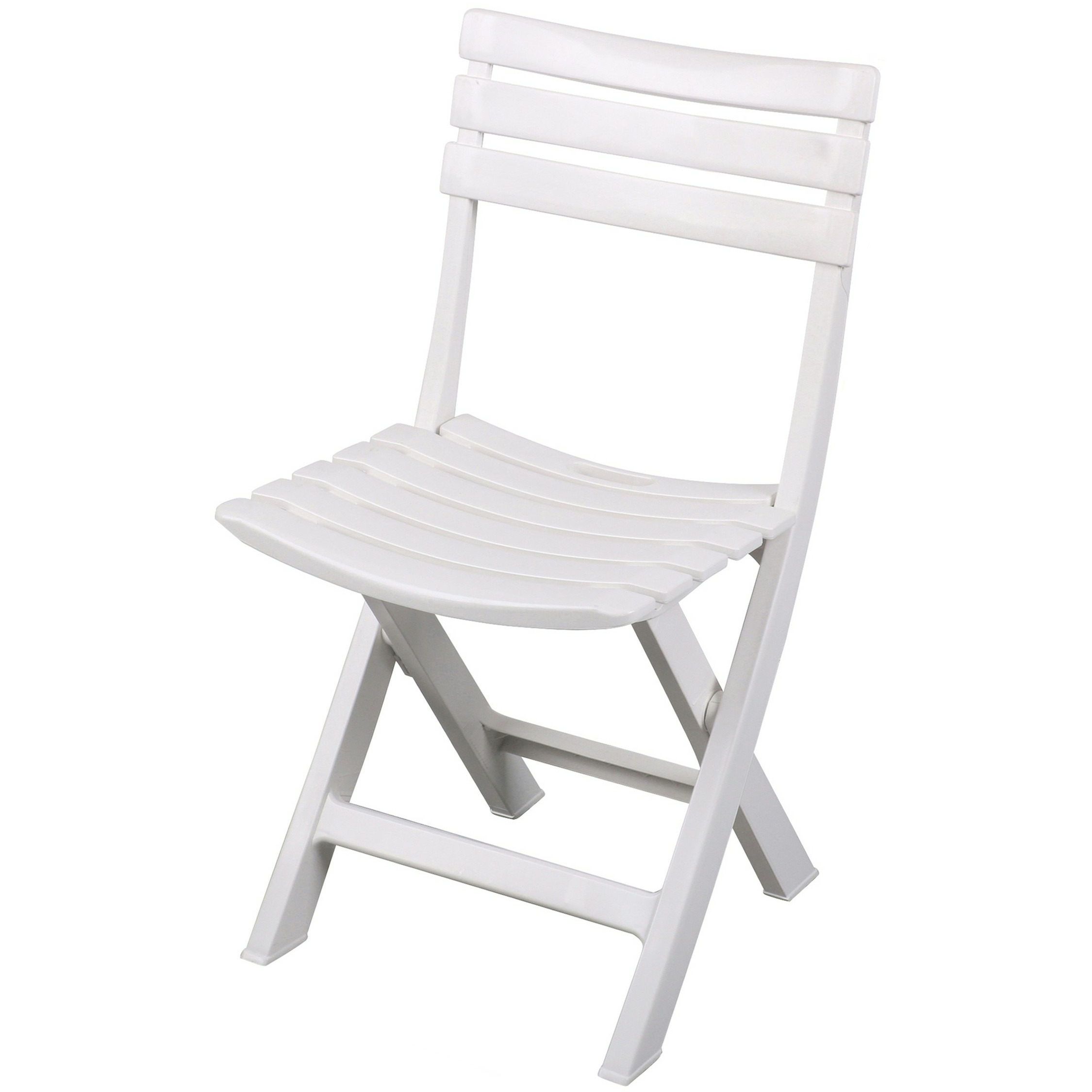 Klapstoel voor buiten-binnen wit 41 x 79 cm stevig kunststof Bijzet stoelen