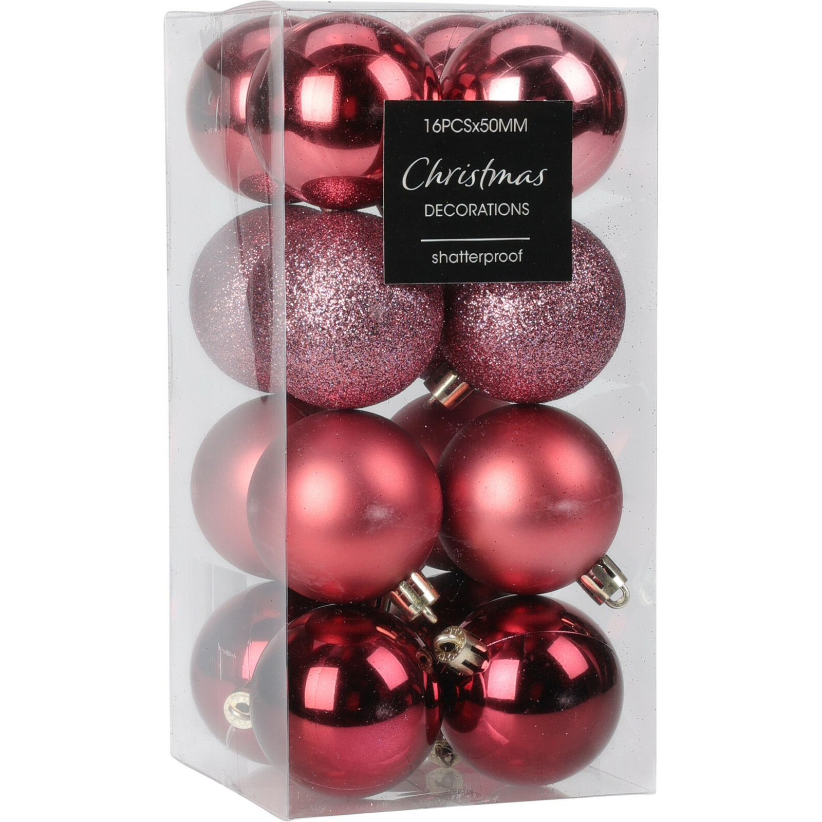 Kleine kerstballen 24x kunststof roze 3 cm