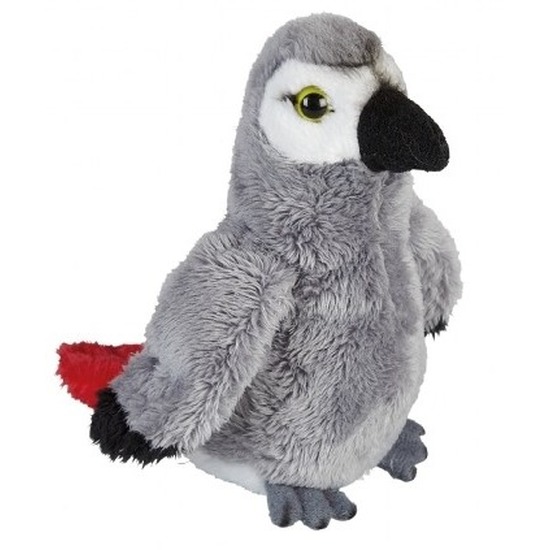 Knuffel papegaai grijs 15 cm knuffels kopen