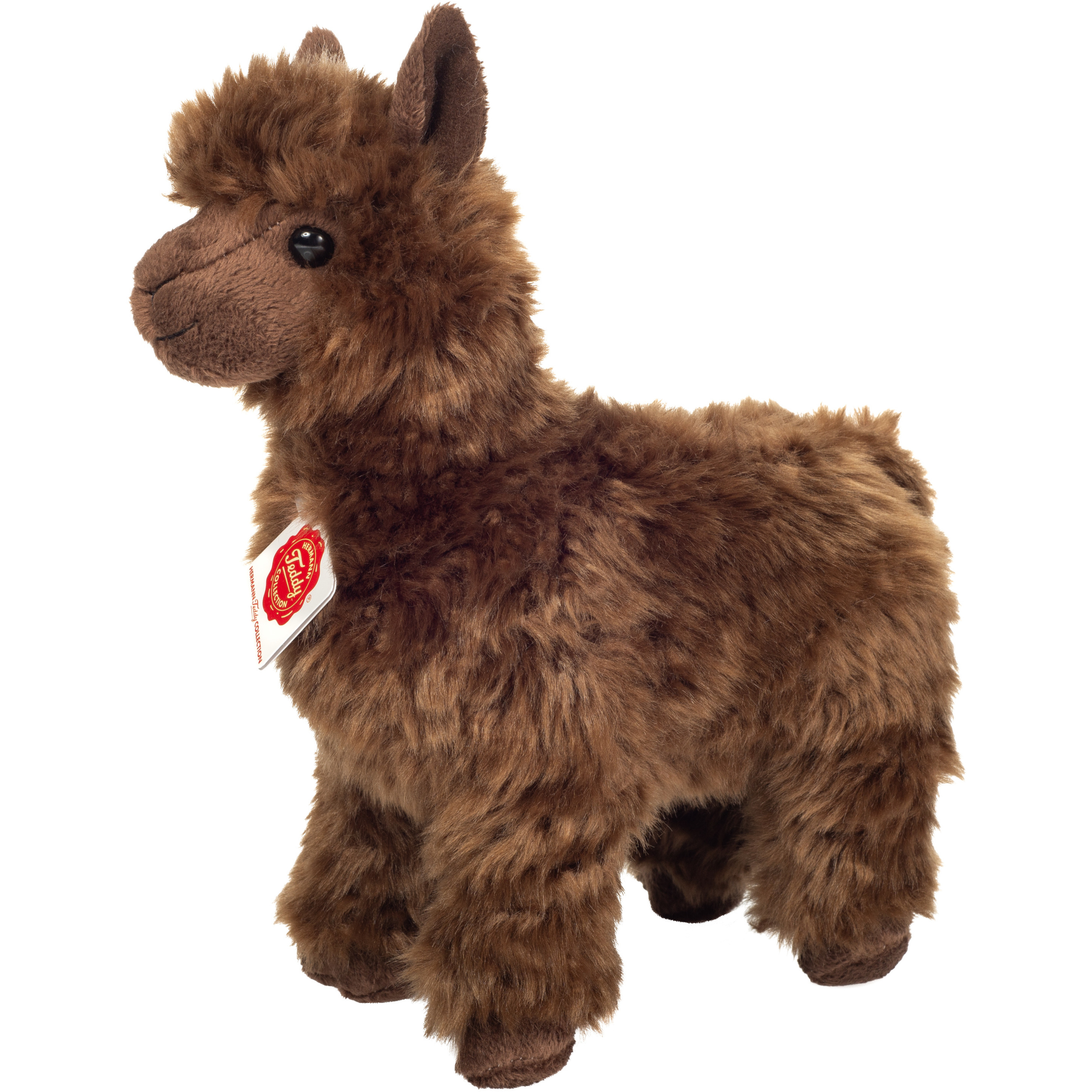 Knuffeldier Alpaca zachte pluche stof premium kwaliteit knuffels bruin 24 cm