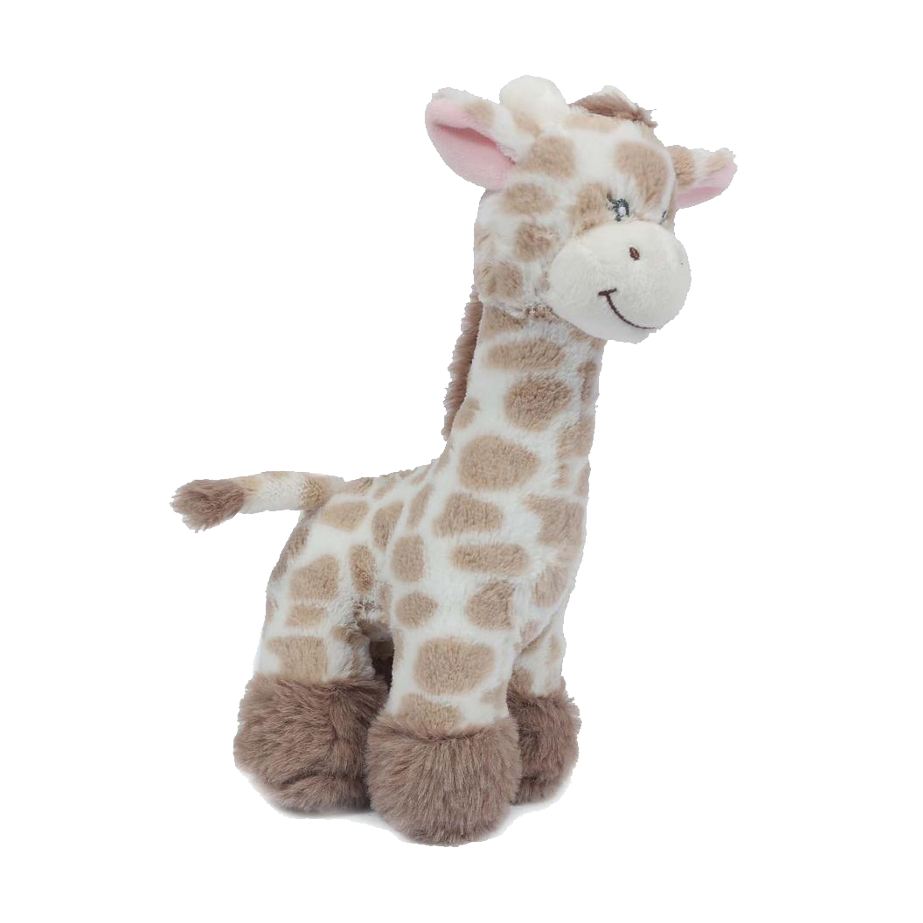 Knuffeldier Giraffe zachte pluche stof lichtbruin kwaliteit knuffels 28 cm liggend