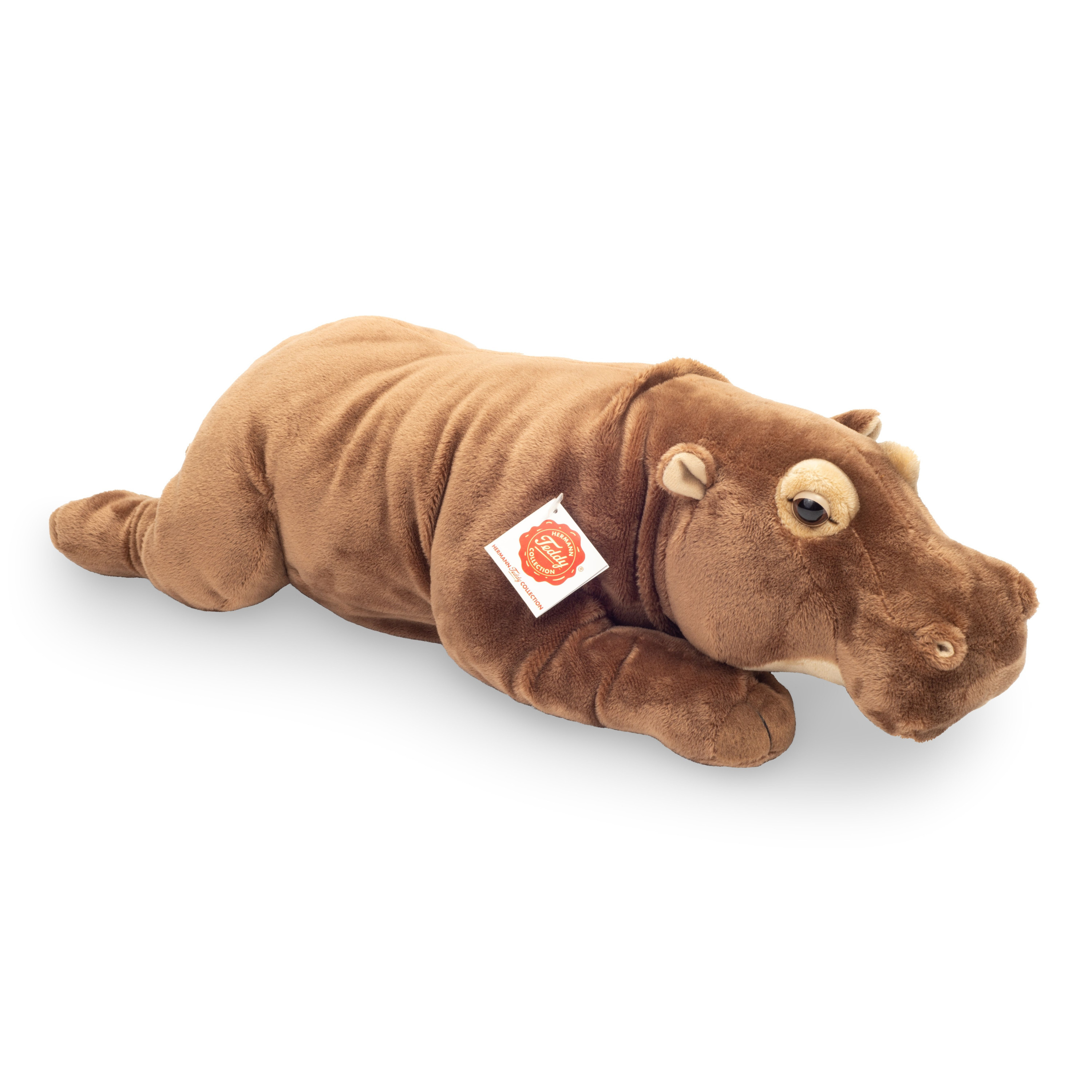 Knuffeldier Nijlpaard zachte pluche stof premium kwaliteit knuffels bruin 48 cm