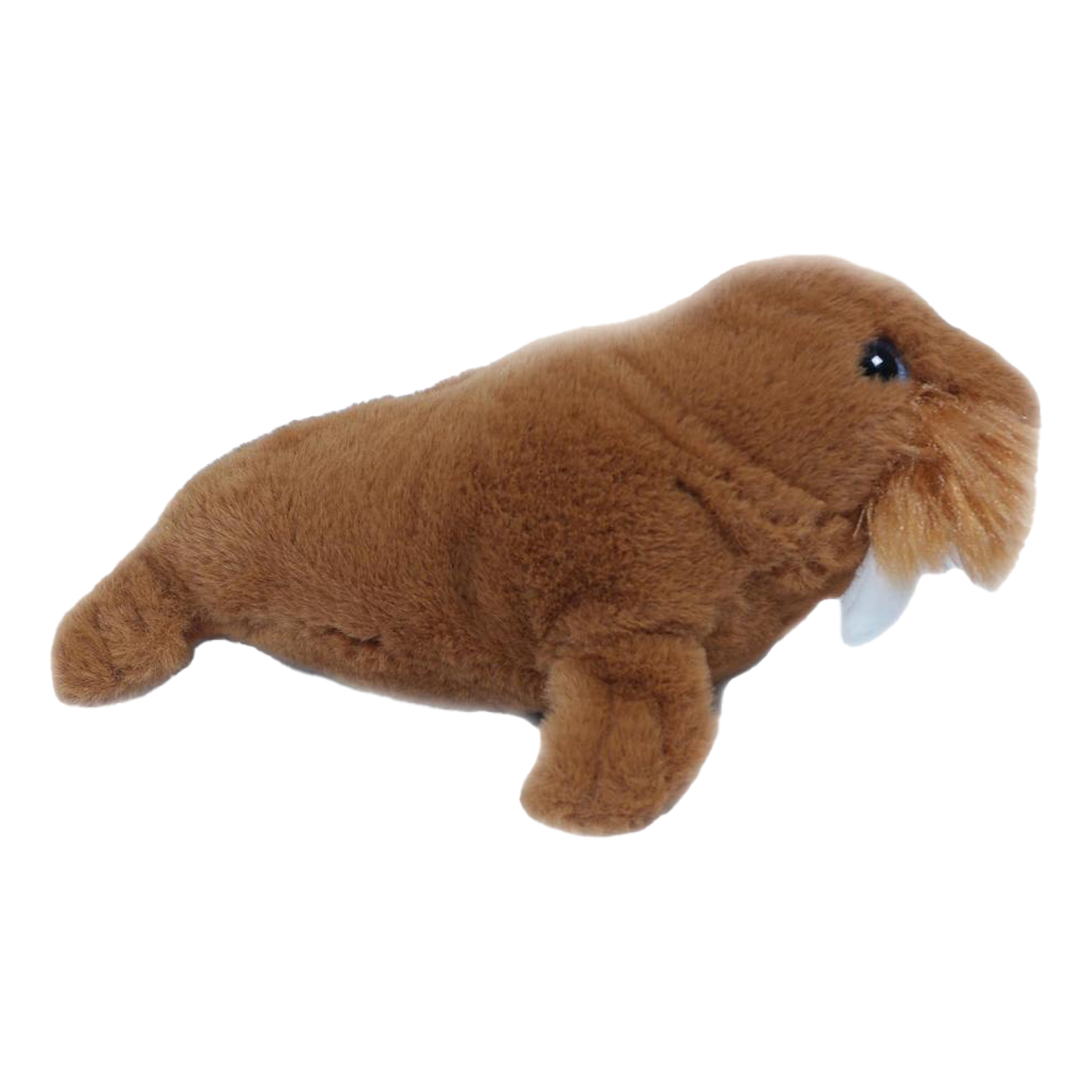 Knuffeldier Walrus zachte pluche stof bruin premium kwaliteit knuffels 26 cm