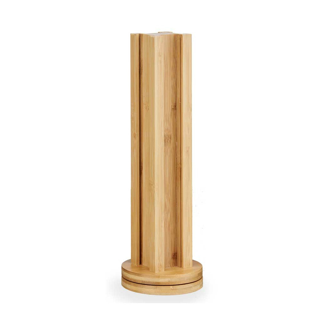Koffie cup-capsule houder-dispenser bamboe hout voor 36 cups D11 x H30 cm