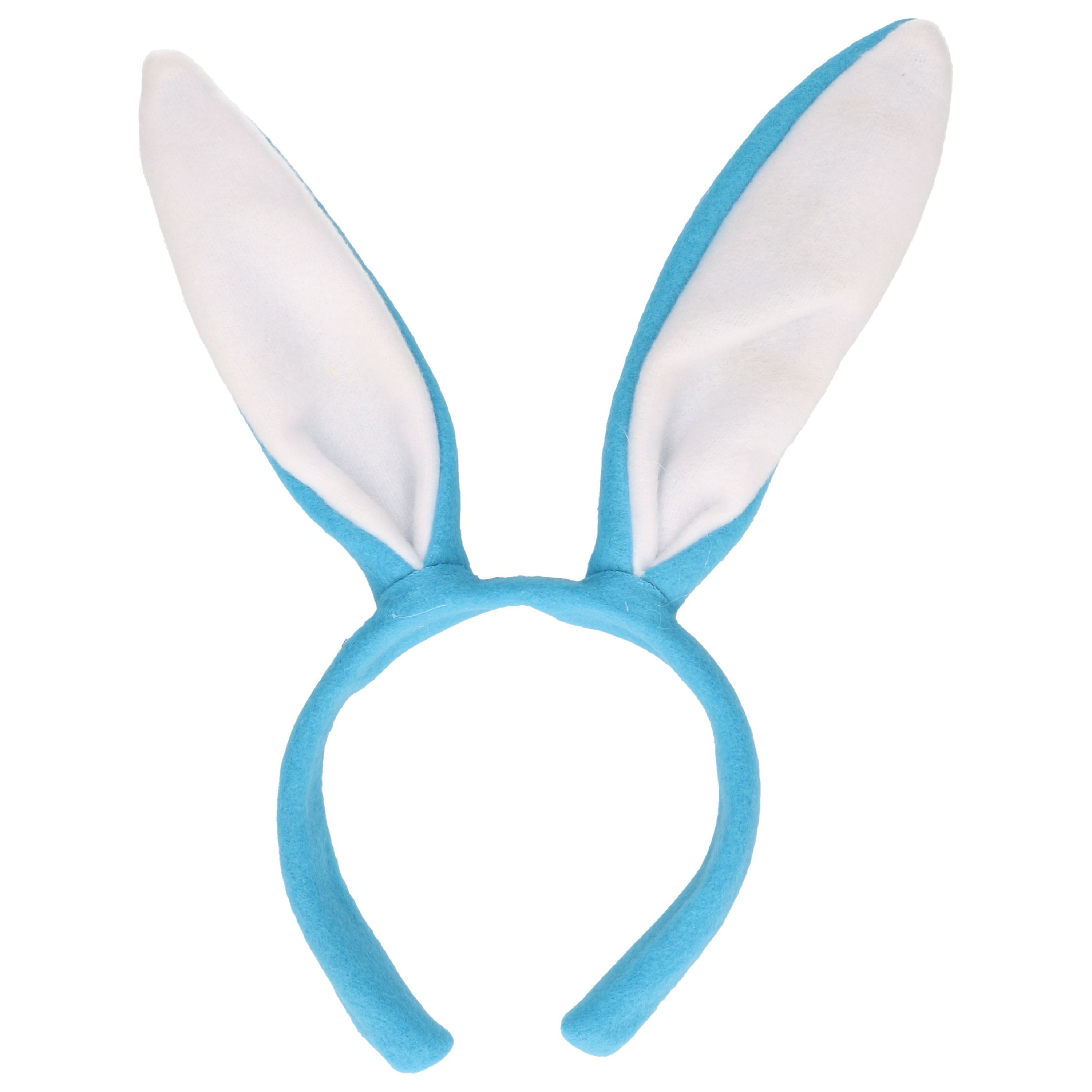 Konijnen-bunny oren licht blauw met wit voor volwassenen 27 x 28 cm
