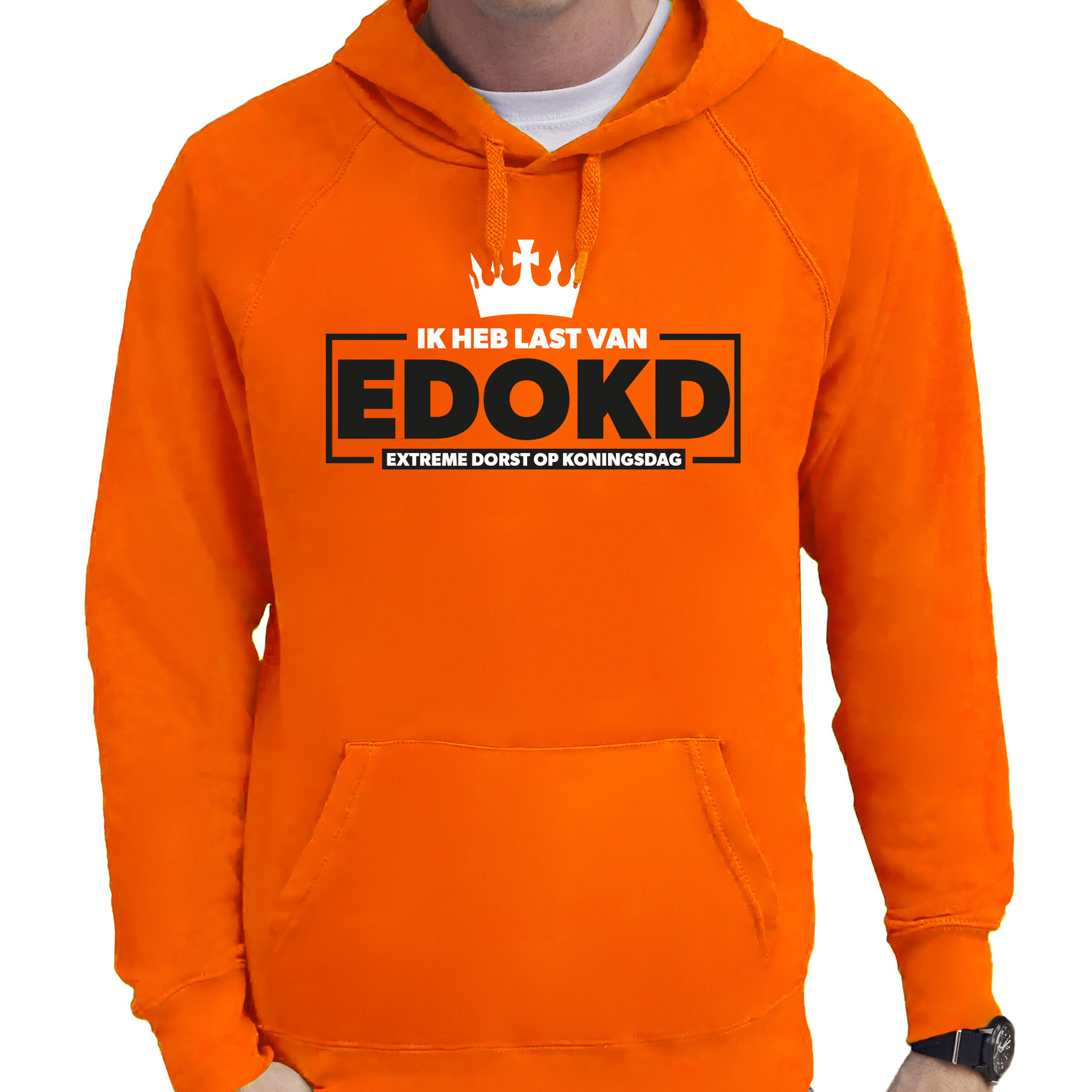 Koningsdag hoodie voor heren extreme dorst op koningsdag oranje oranje feestkleding