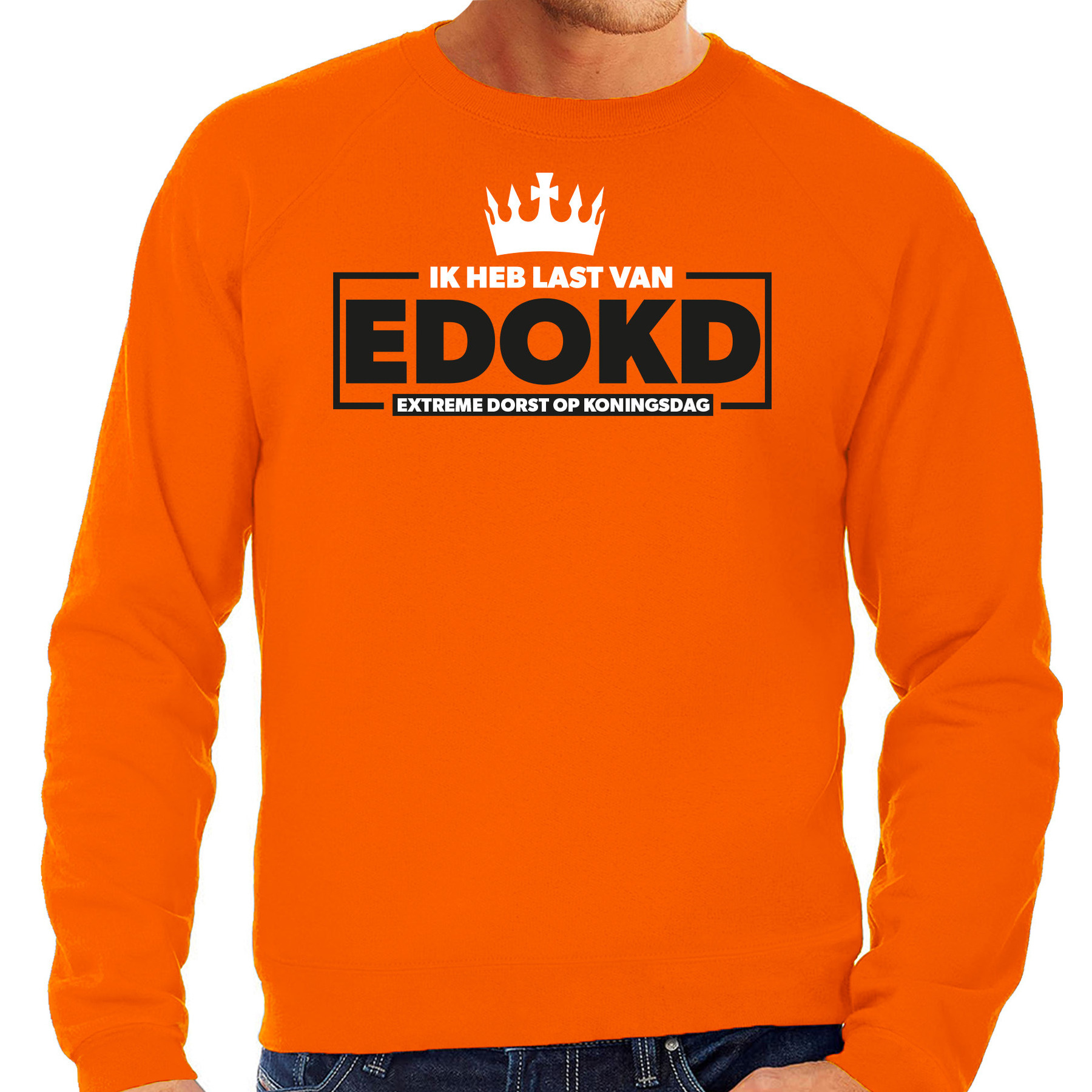 Koningsdag sweater voor heren extreme dorst op koningsdag oranje oranje feestkleding