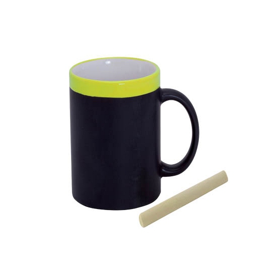Krijt mokken in het geel beschrijfbare koffie-thee mokken-bekers