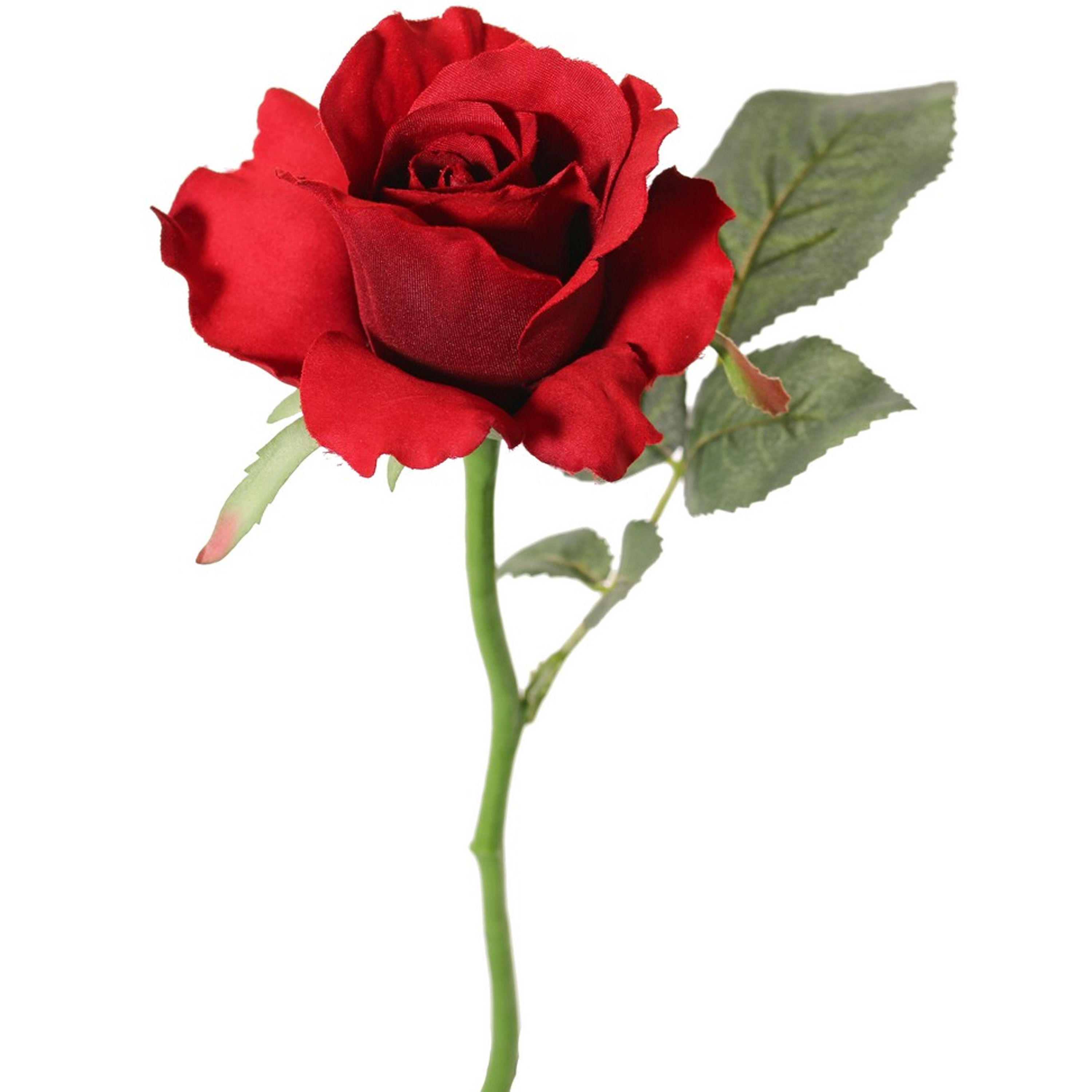 Kunstbloem roos Alice de luxe rood 30 cm kunststof steel decoratie
