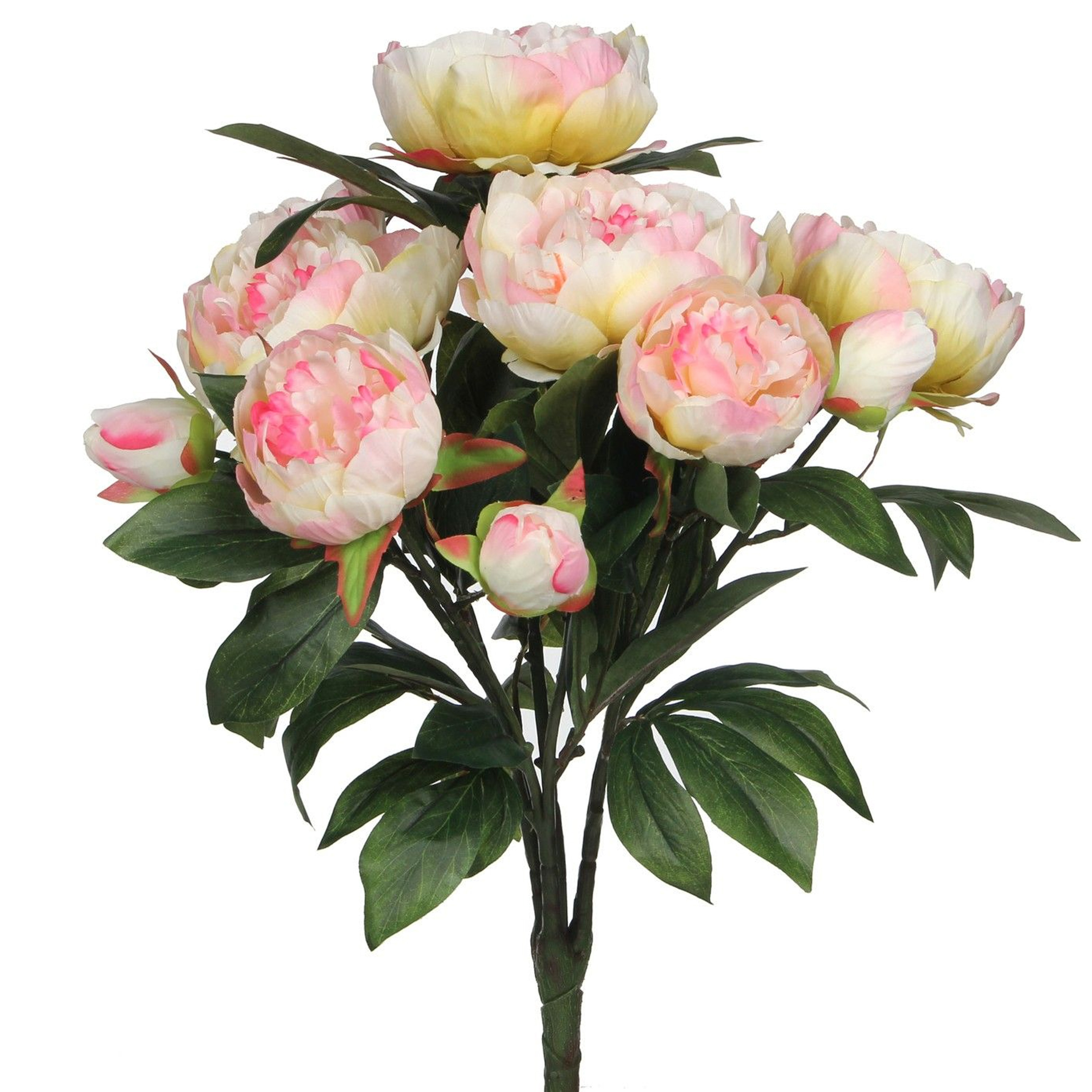 Kunstbloemen boeket pioenrozen roze 55 cm decoratie bloemen