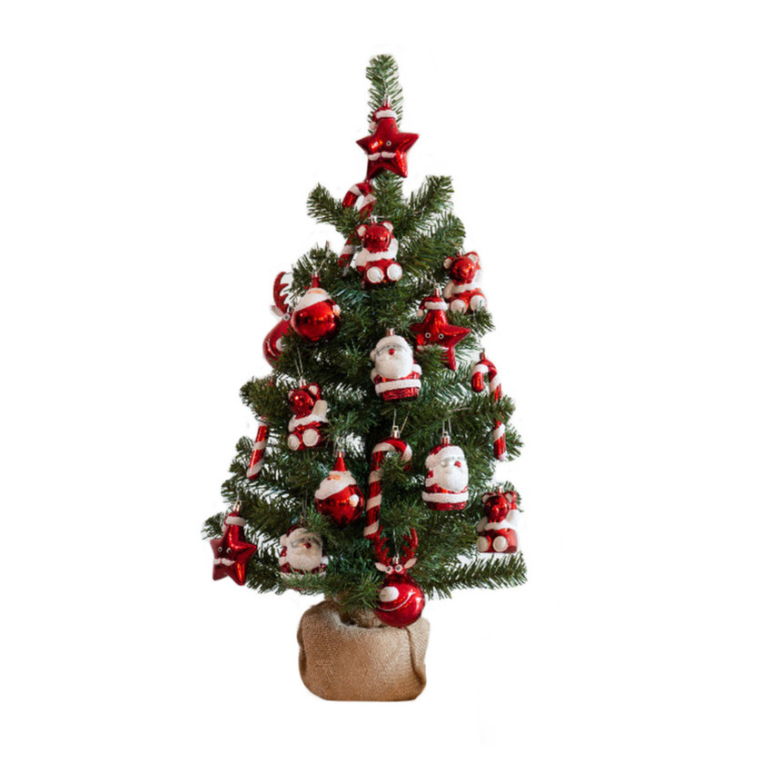 Kunstboom-kunst kerstboom inclusief kerstversiering 75 cm kerstversiering