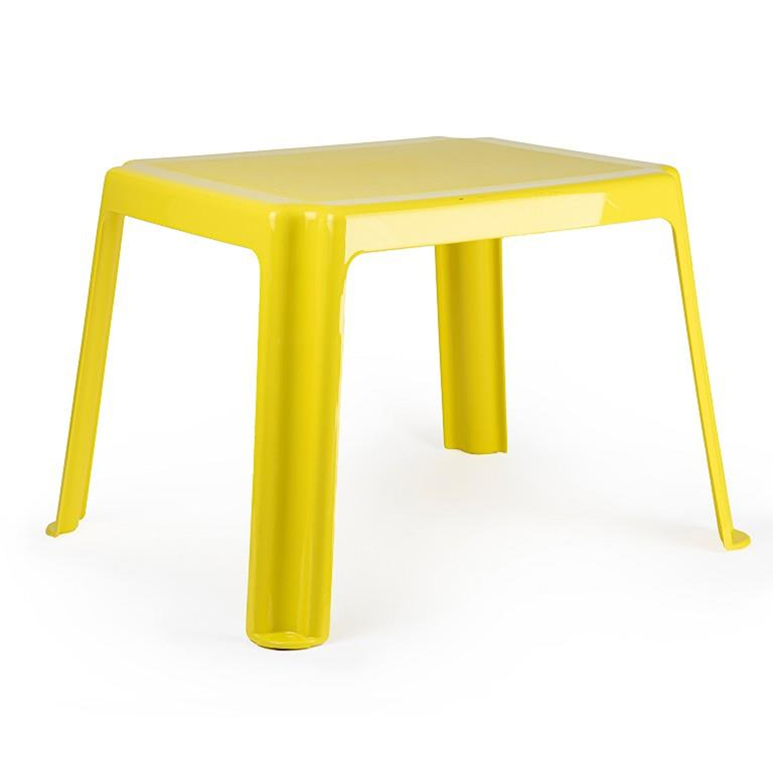 Kunststof kindertafel-bijzettafel geel 55 x 66 x 43 cm camping-tuin-kinderkamer