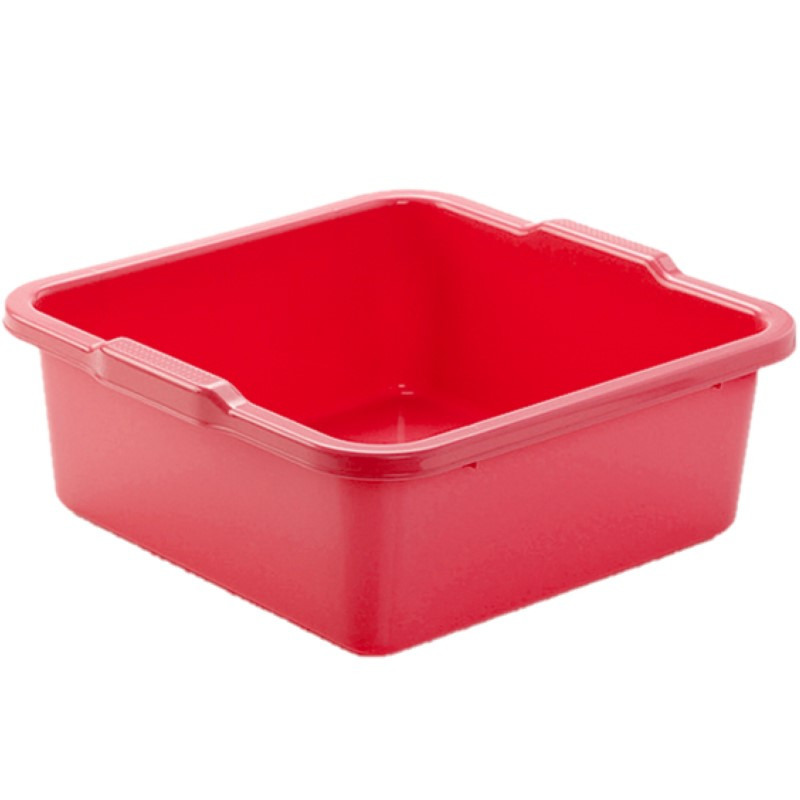 Kunststof teiltje-afwasbak vierkant 11 liter rood