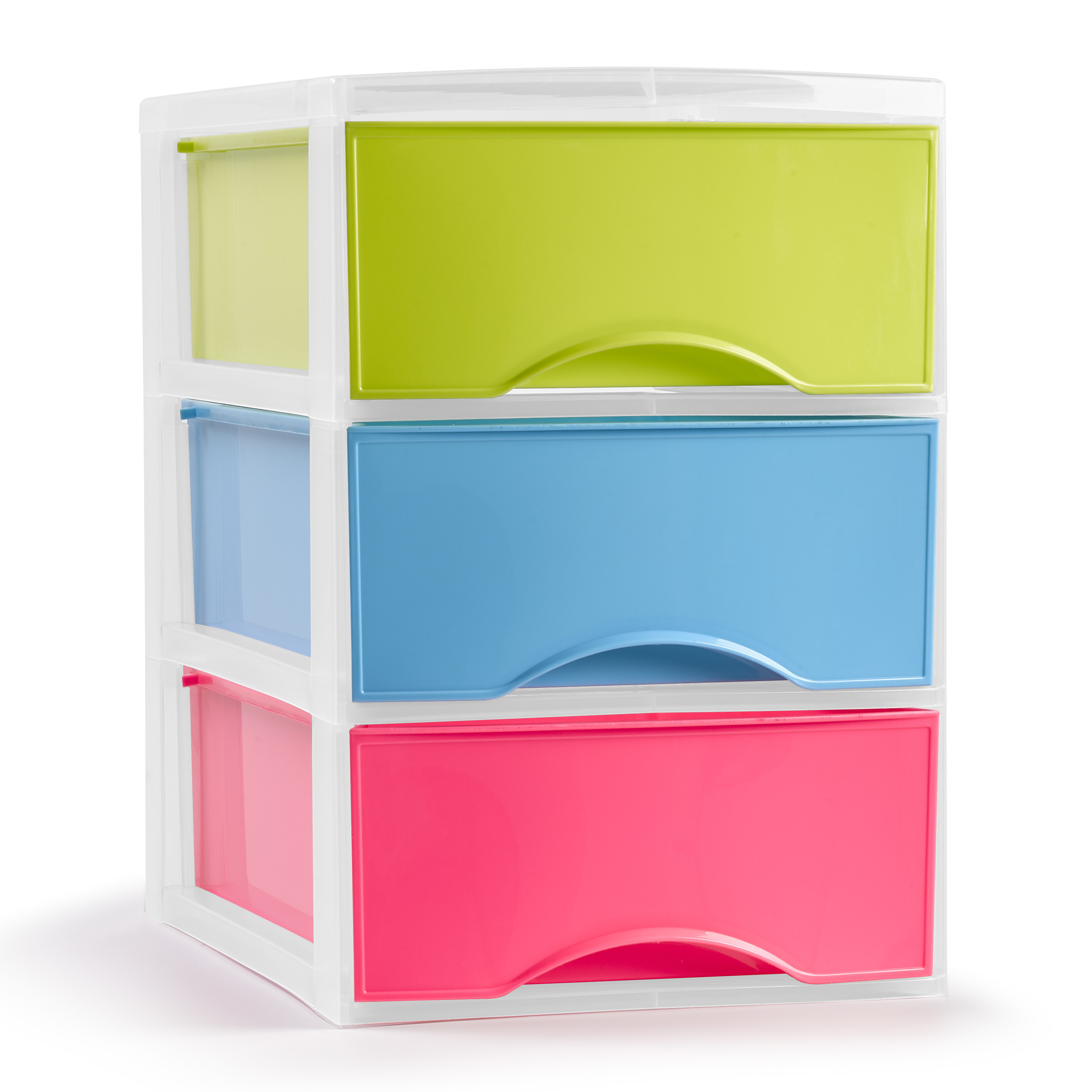 Ladeblokje-bureau organizer met 3x lades gekleurd L26 x B37 x H37 cm plastic