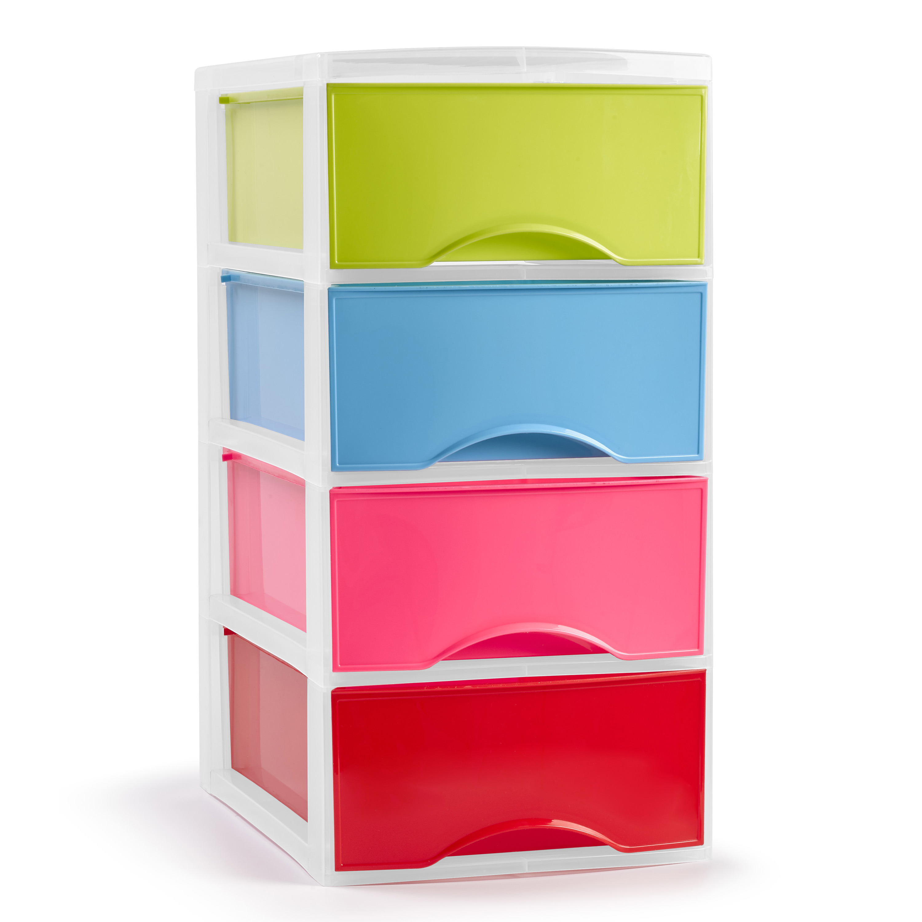 Ladeblokje-bureau organizer met 4x lades multi kleur L18 x B25 x H33 cm plastic