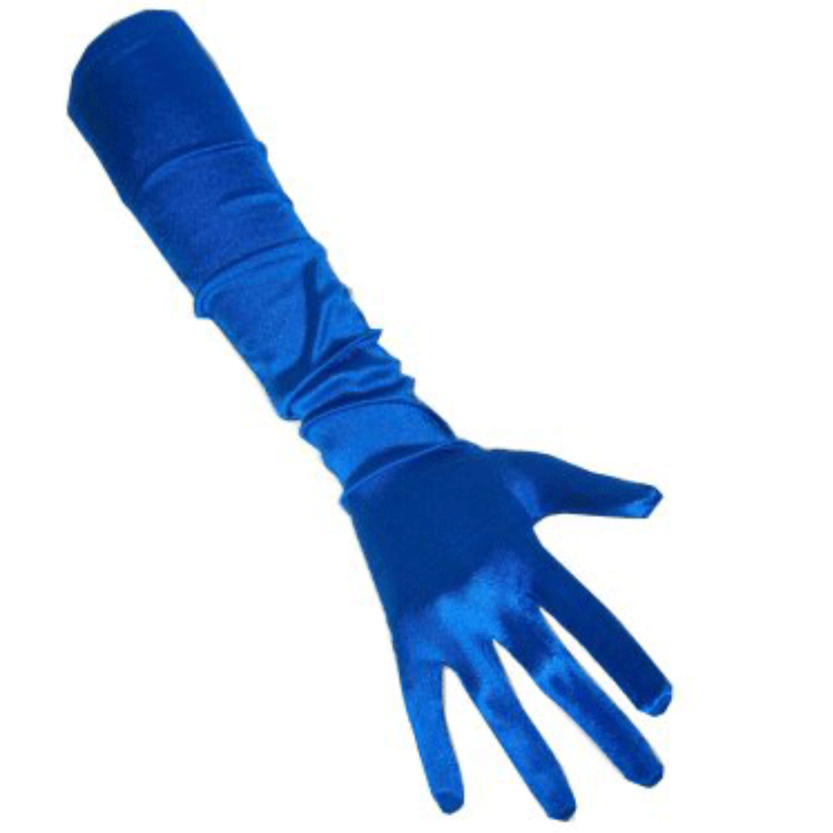 Lange handschoenen blauw 48 cm