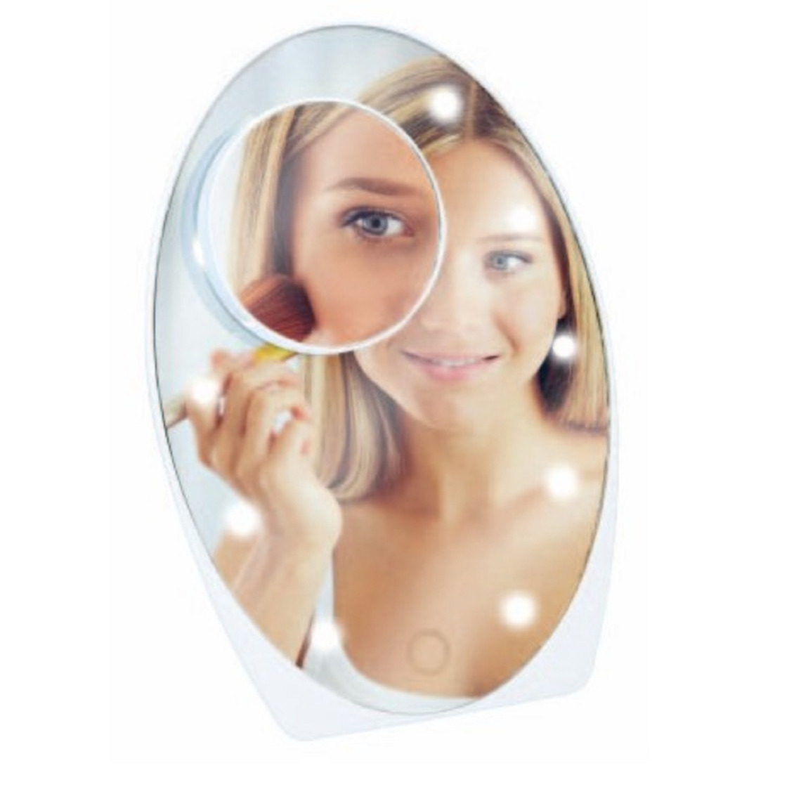 LED make-up spiegel met vergrootglas en zuignap 15 x 21 cm 5x zoom
