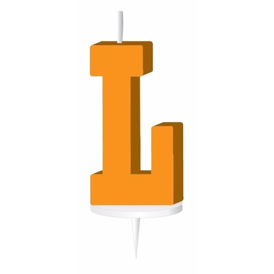 Letter kaarsen oranje L