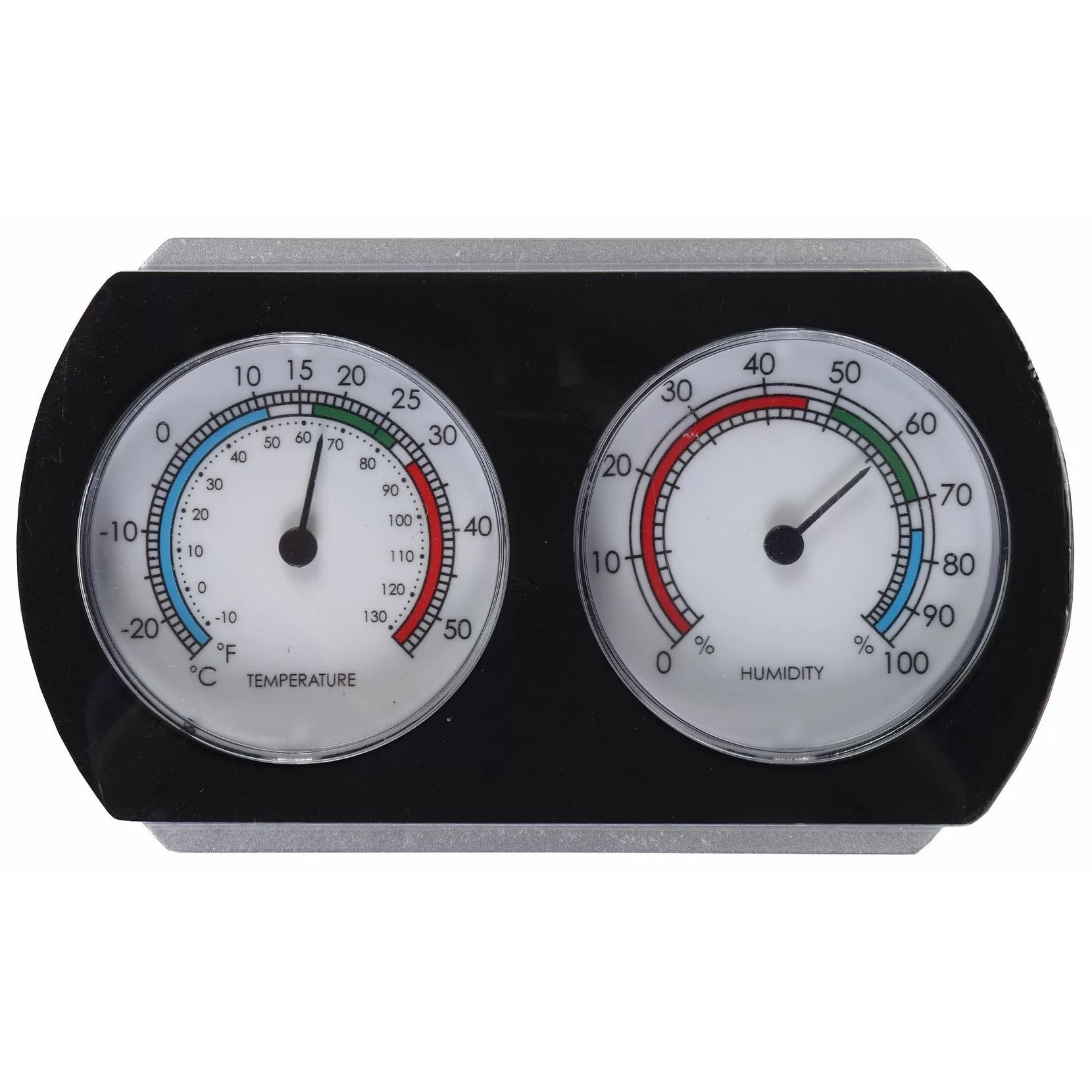 Luchtvochtigheidsmeter-thermometer kunststof 9 cm
