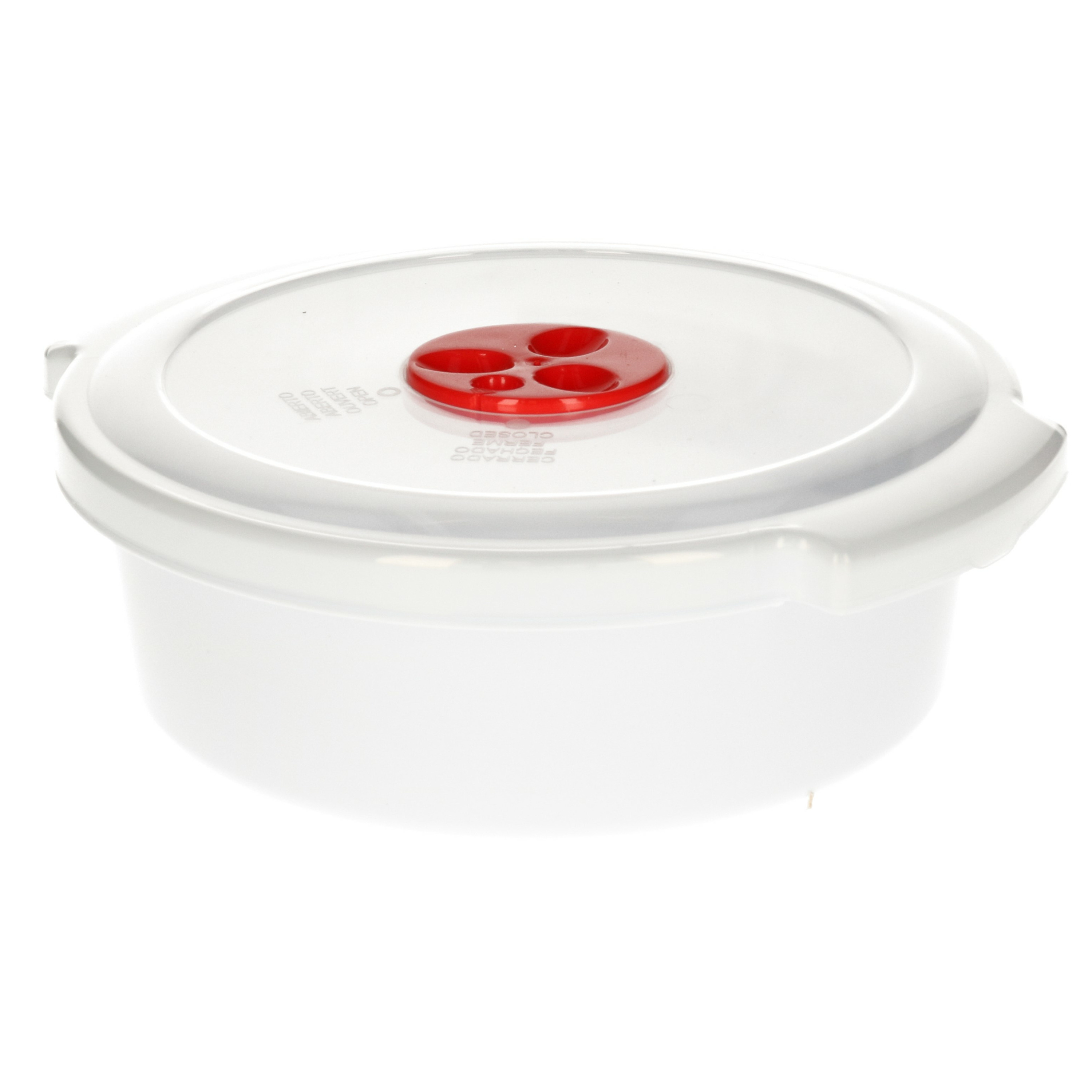 Magnetronschaal met deksel-ventiel 1,5 liter wit kunststof BPA vrij