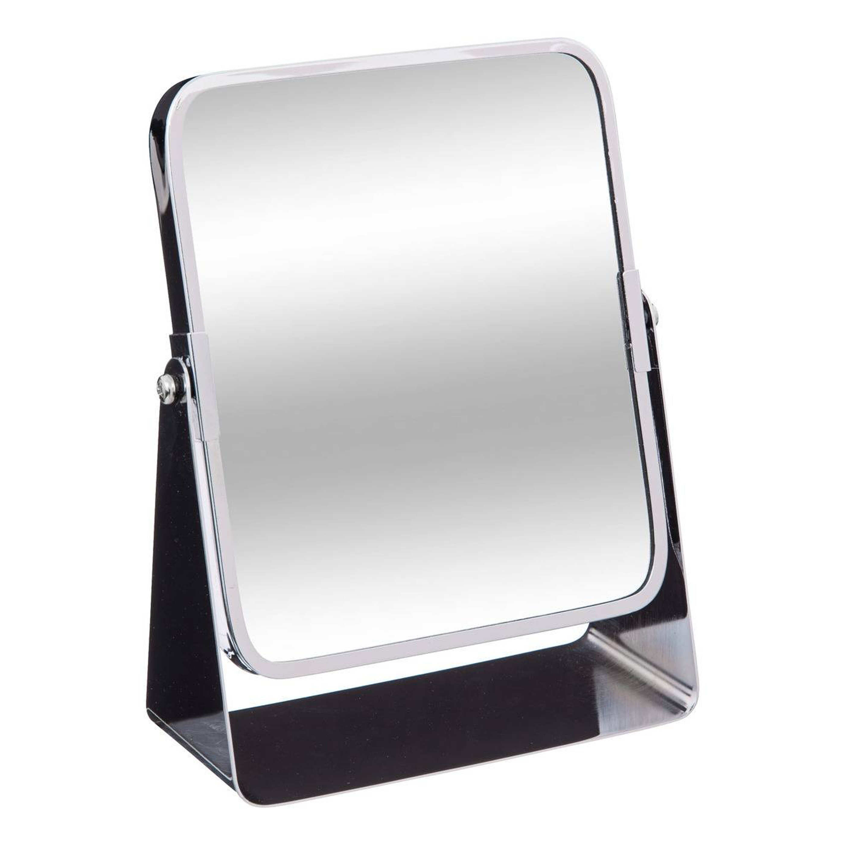 Make-up spiegel 3x zoom metaal 7 x 20 cm zilver rechthoek dubbelzijdig
