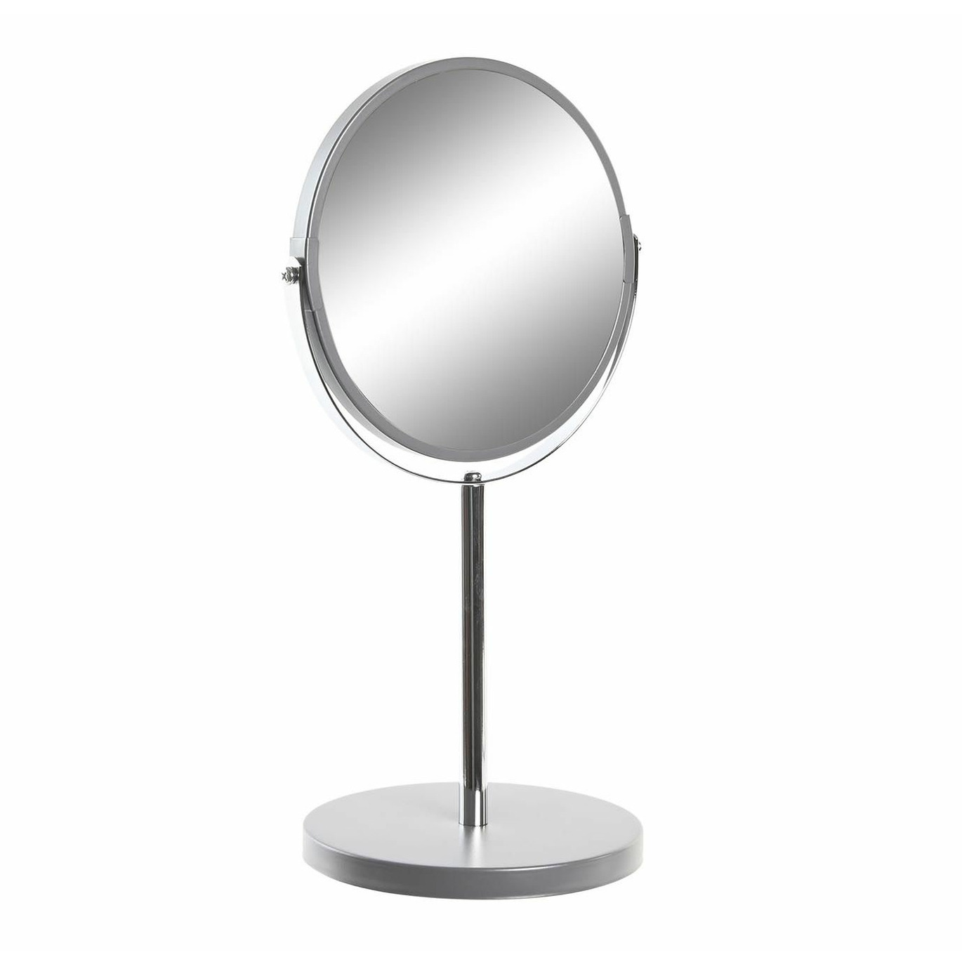 Make-up spiegel op standaard rvs-zilver H34 en D18 cm