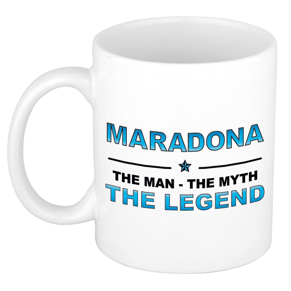 Maradona The man, The myth the legend cadeau koffie mok-thee beker 300 ml voetballegende-Pluisje