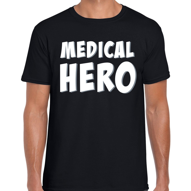 Medical hero-zorgpersoneel cadeau t-shirt zwart voor heren